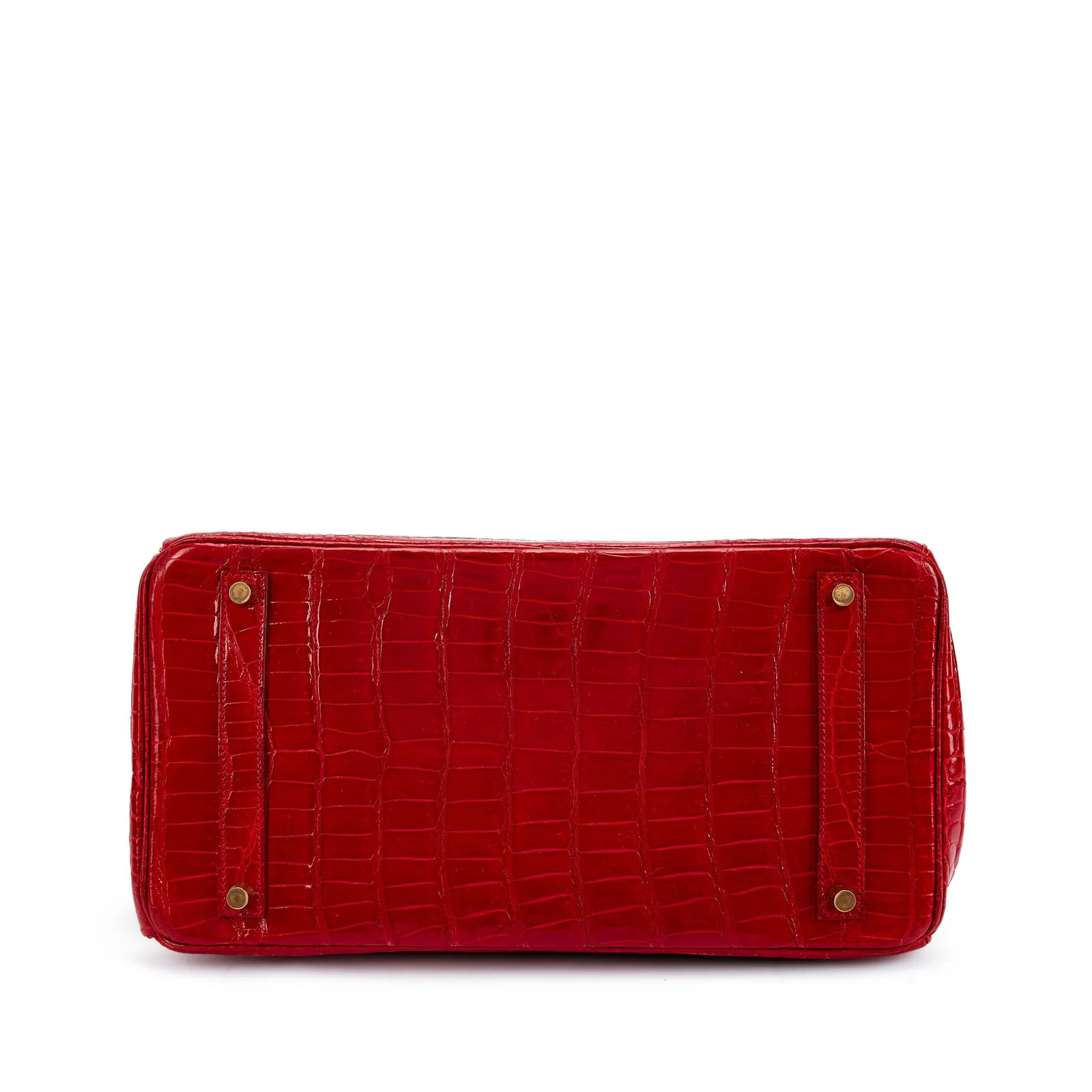 Hermès Birkin 35 Rouge Braise Shiny Porosus Crocodile Gold 1997 — view 5