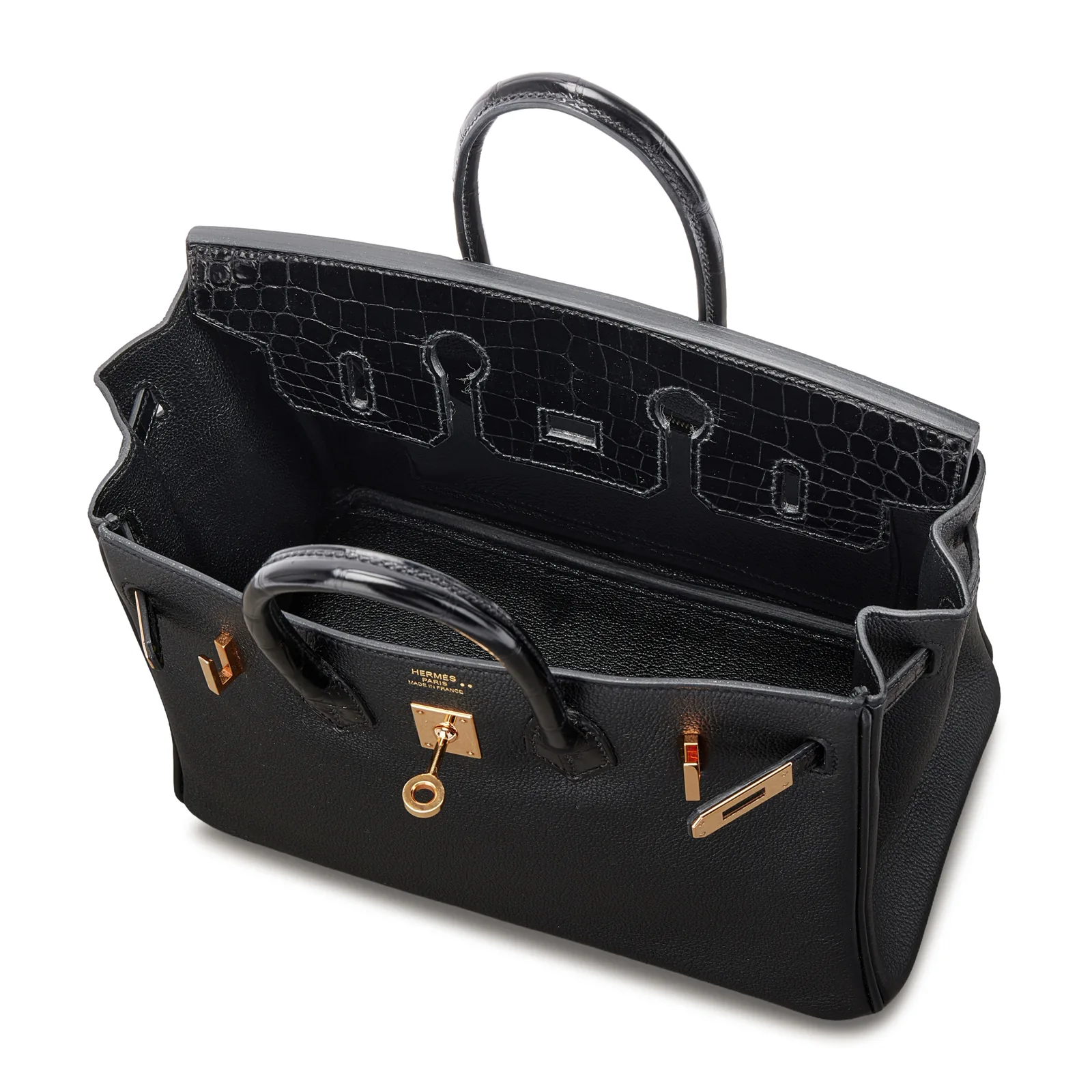 Hermès Birkin Touch 25 Black Shiny Niloticus Crocodile Gold 2018 — view 6