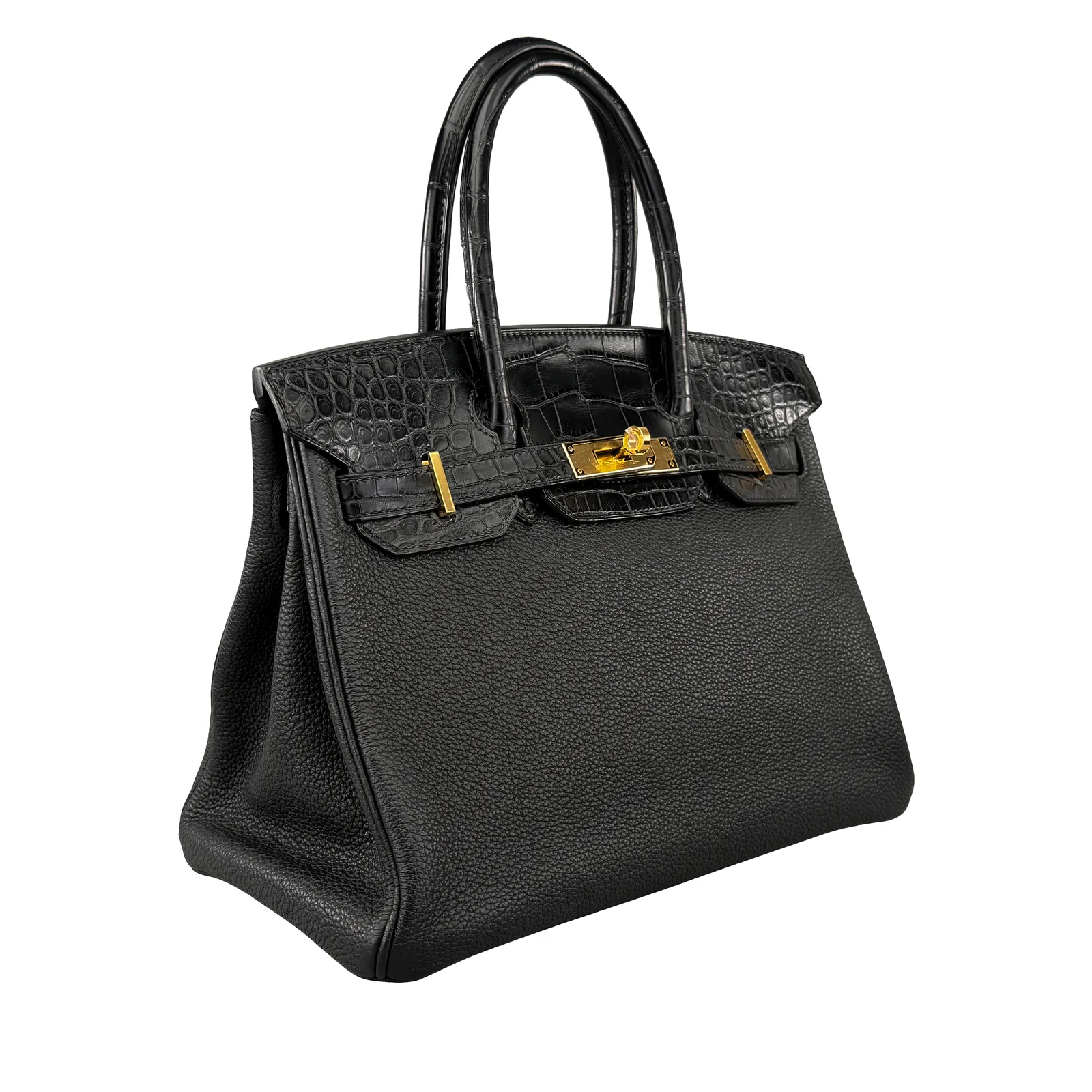 Hermès Birkin Touch 30 Black Matte Alligator Gold 2020 — view 2