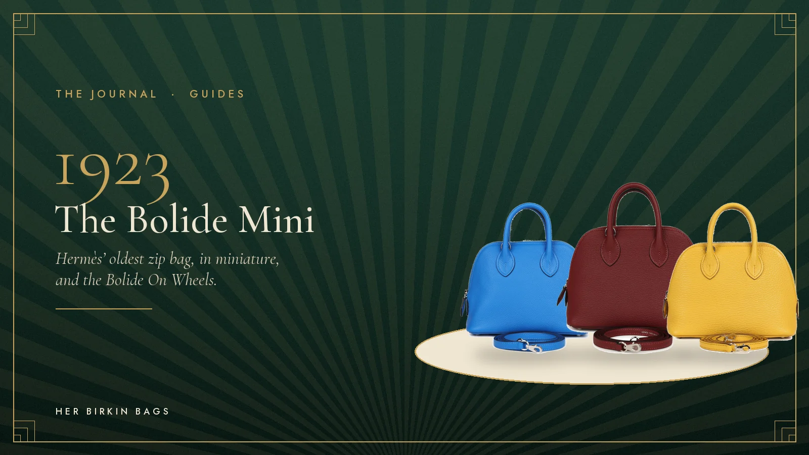 Hermès 1923 Bolide Mini in Bleu France, Rouge H and Sun