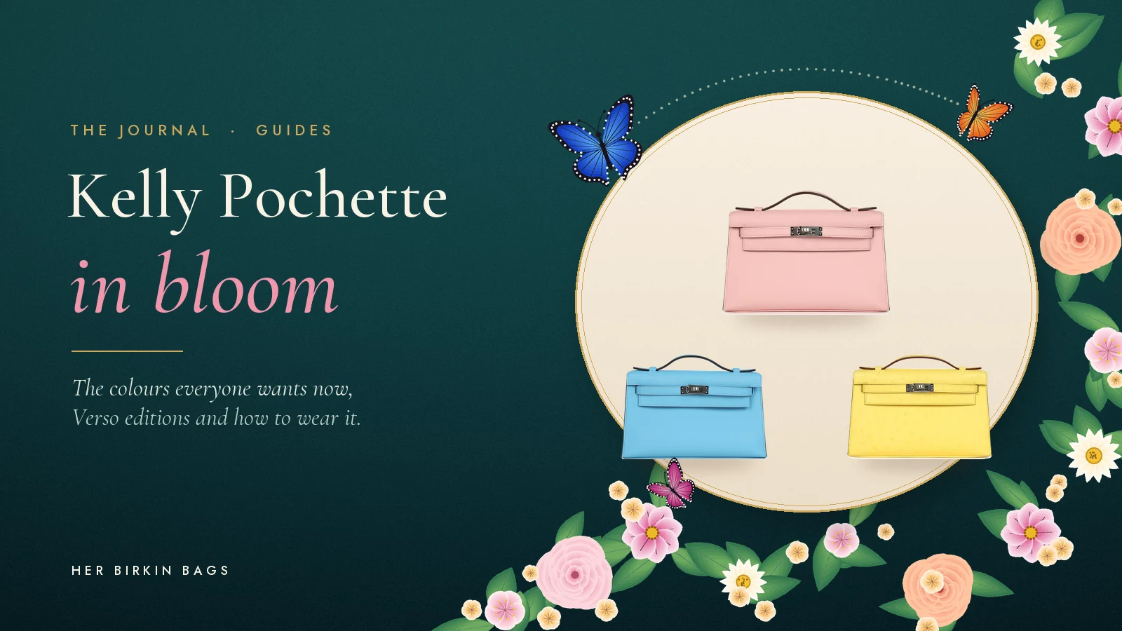 Kelly Pochette colours in bloom: Rose Sakura, Céleste and Jaune Citron