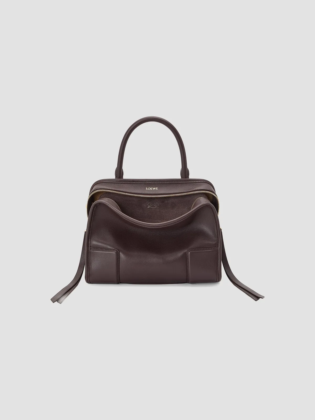 LOEWE Amazona Small Leather Top Handle Bag for Sale - Dark Chestnut