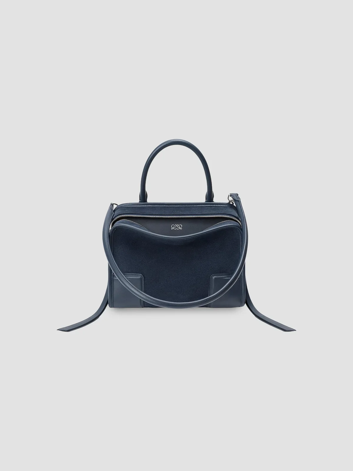 LOEWE Amazona Small Suede Top Handle Bag for Sale - Deep Navy