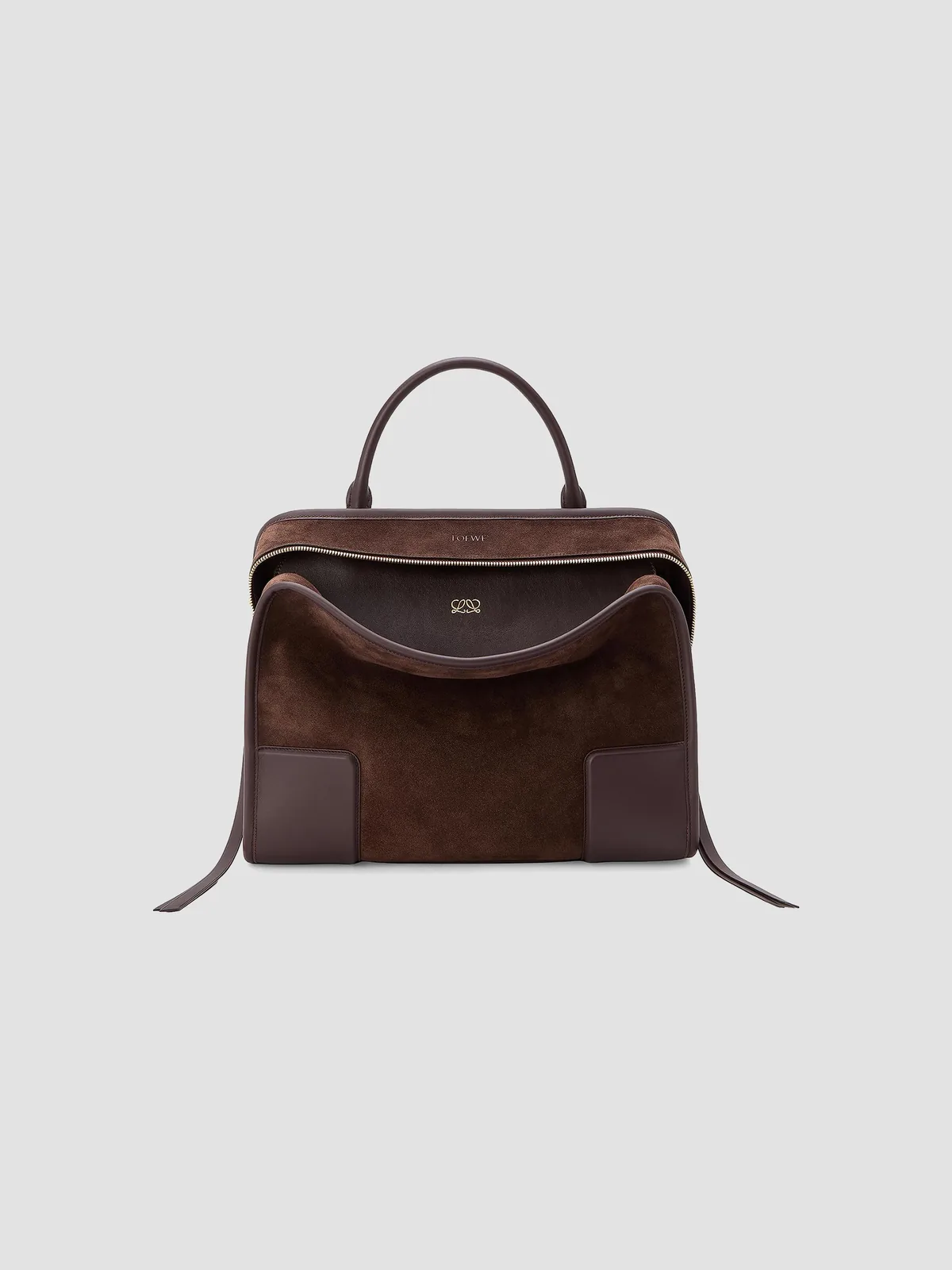 LOEWE Amazone Large Suede Top Handle Bag for Sale - Dark Chestnut