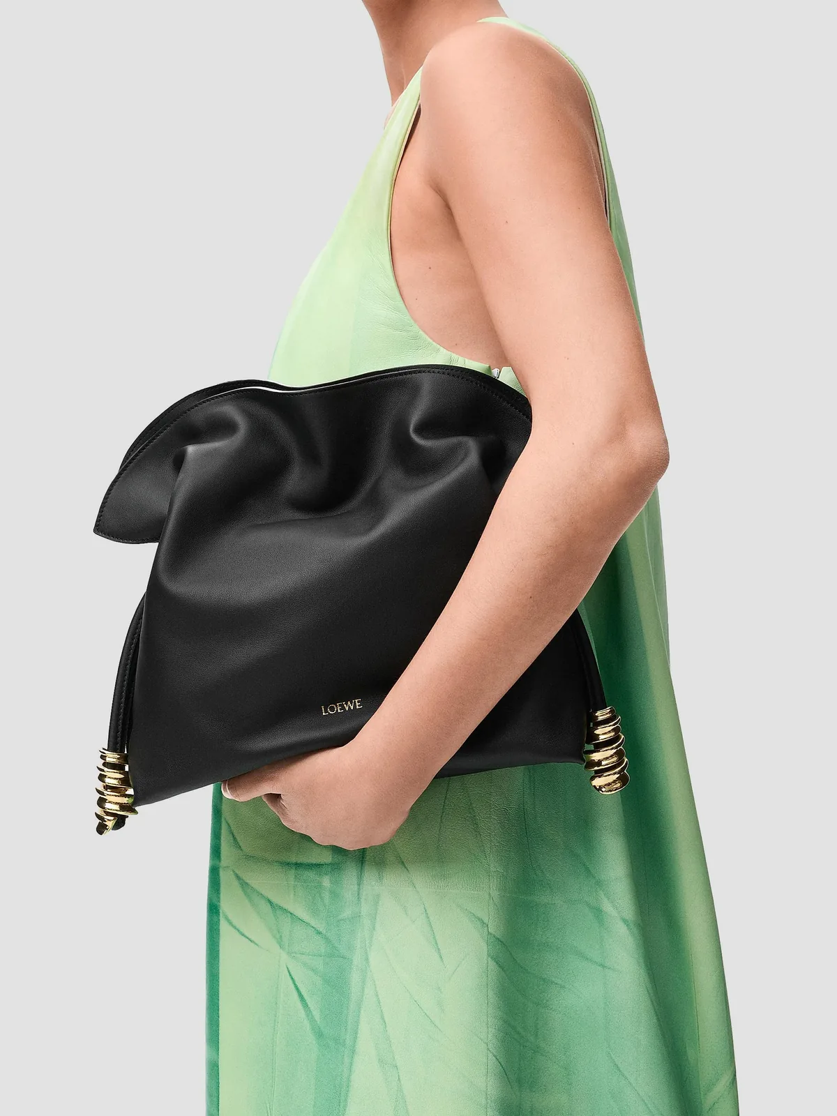 LOEWE Coil Flamenco Medium Leather Clutch for Sale
