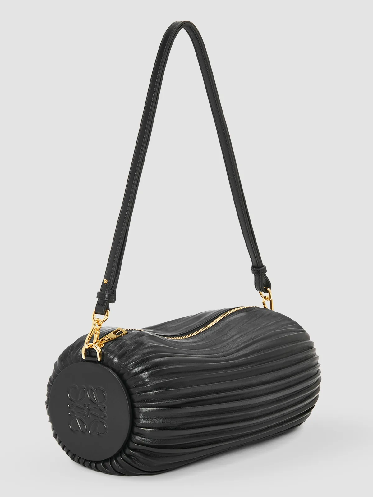 LOEWE Cylinder Leather Bracelet Pouch for Sale - Black
