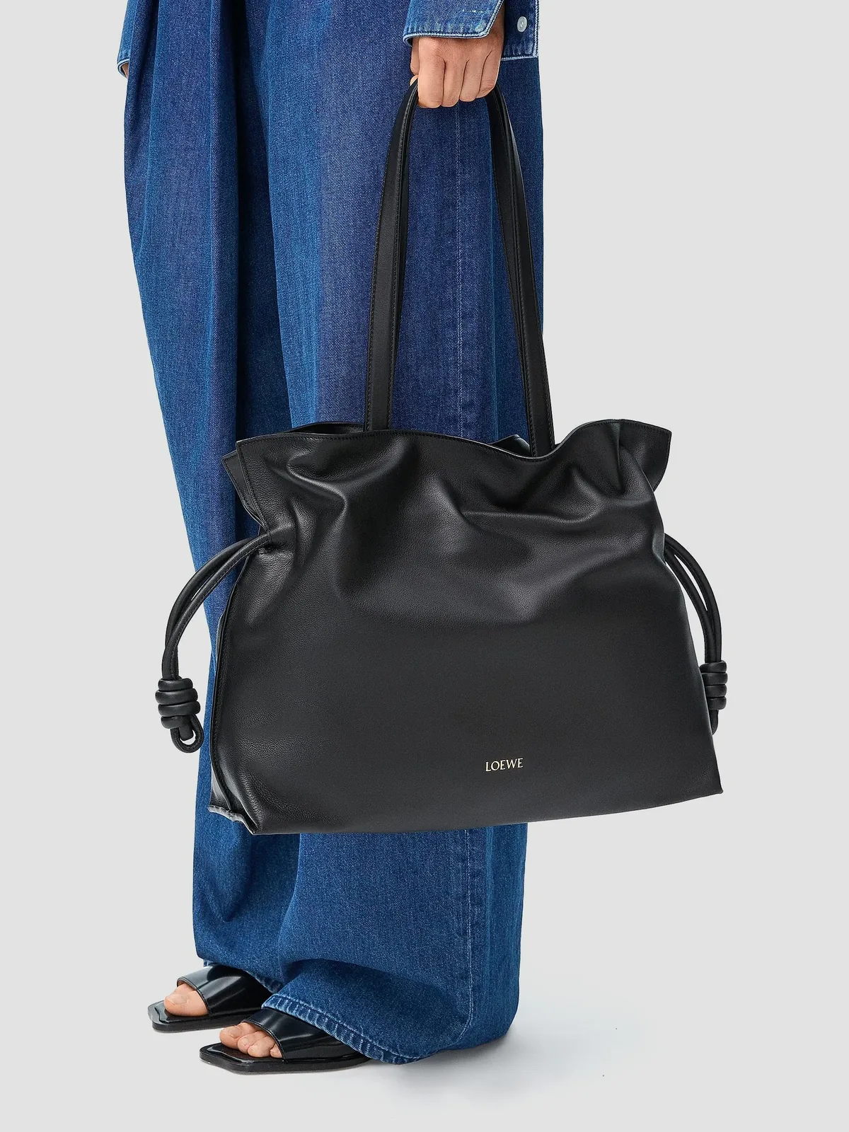 LOEWE Flamenco Large Leather Clutch for Sale