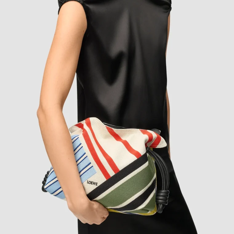 LOEWE Flamenco Medium Embroidered Canvas Clutch Bag for Sale — alternate view