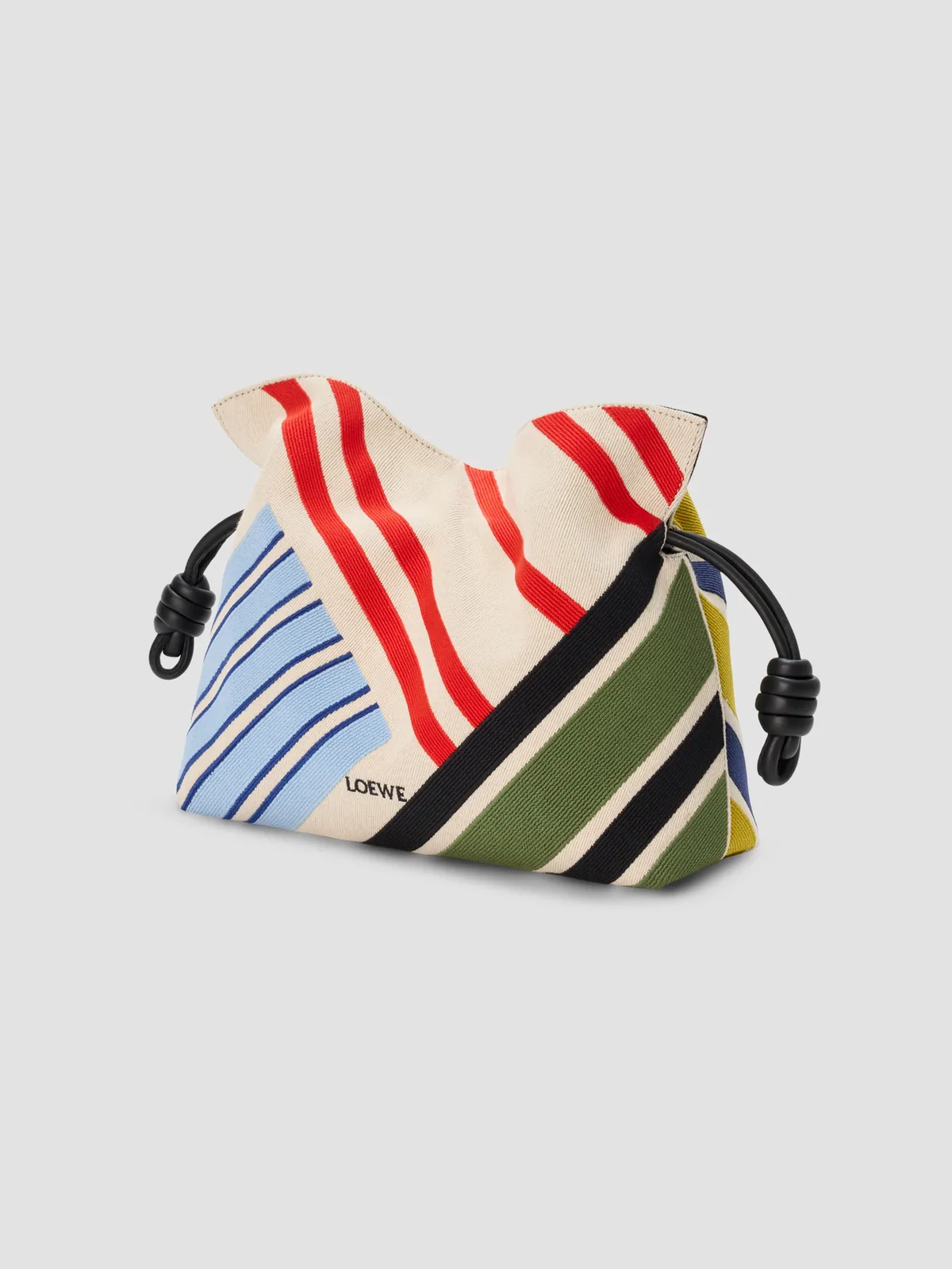LOEWE Flamenco Medium Embroidered Canvas Clutch Bag for Sale