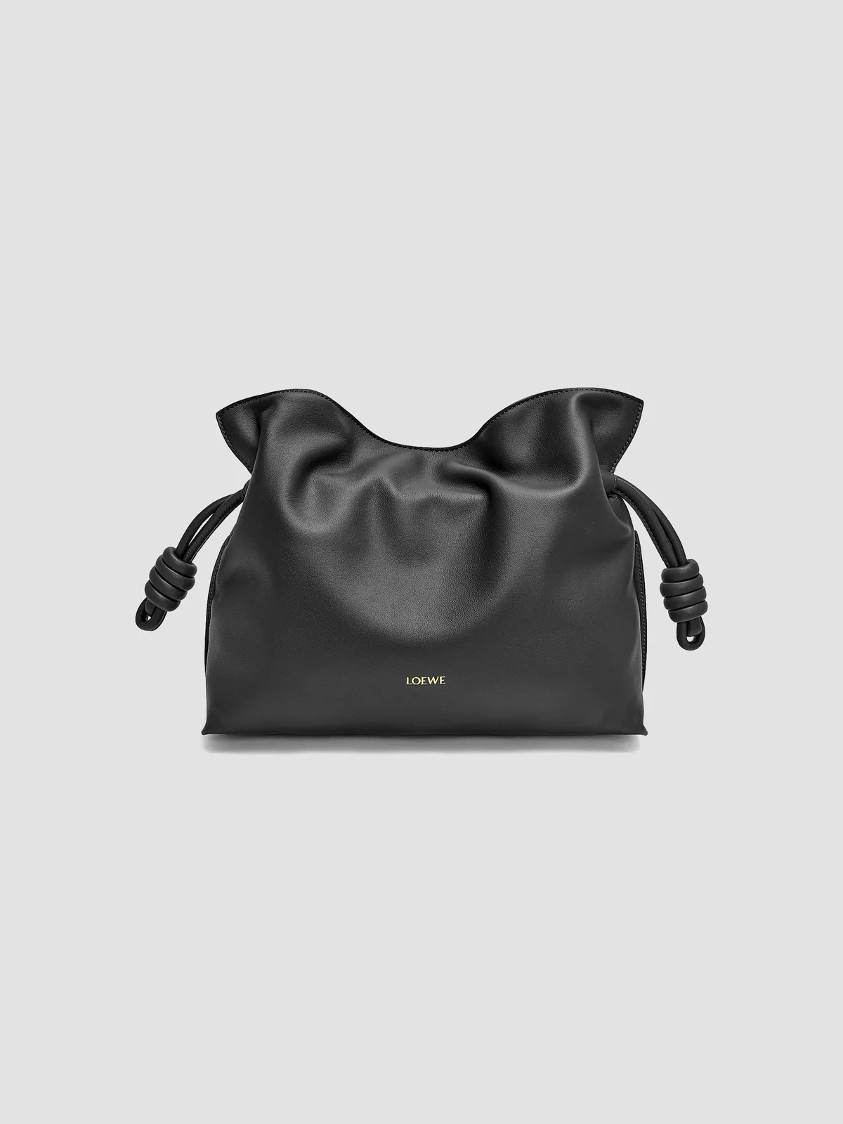 LOEWE Flamenco Medium Leather Clutch for Sale - Black