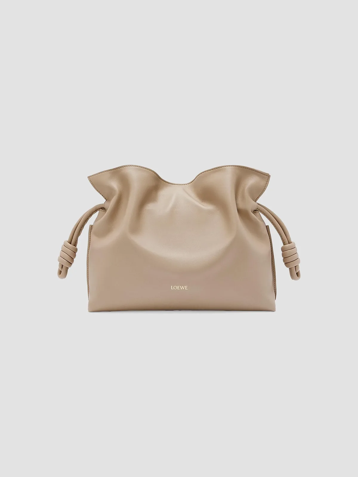 LOEWE Flamenco Medium Leather Clutch for Sale - Sand