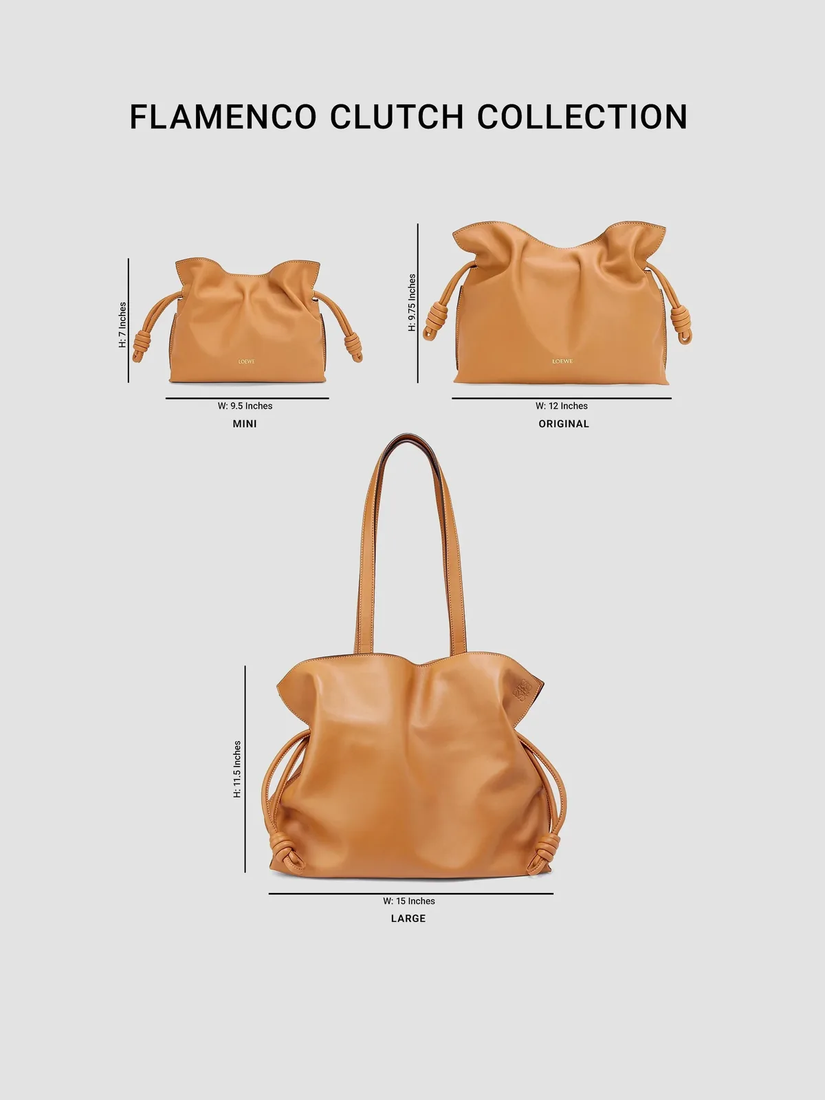 LOEWE Flamenco Medium Leather Clutch for Sale