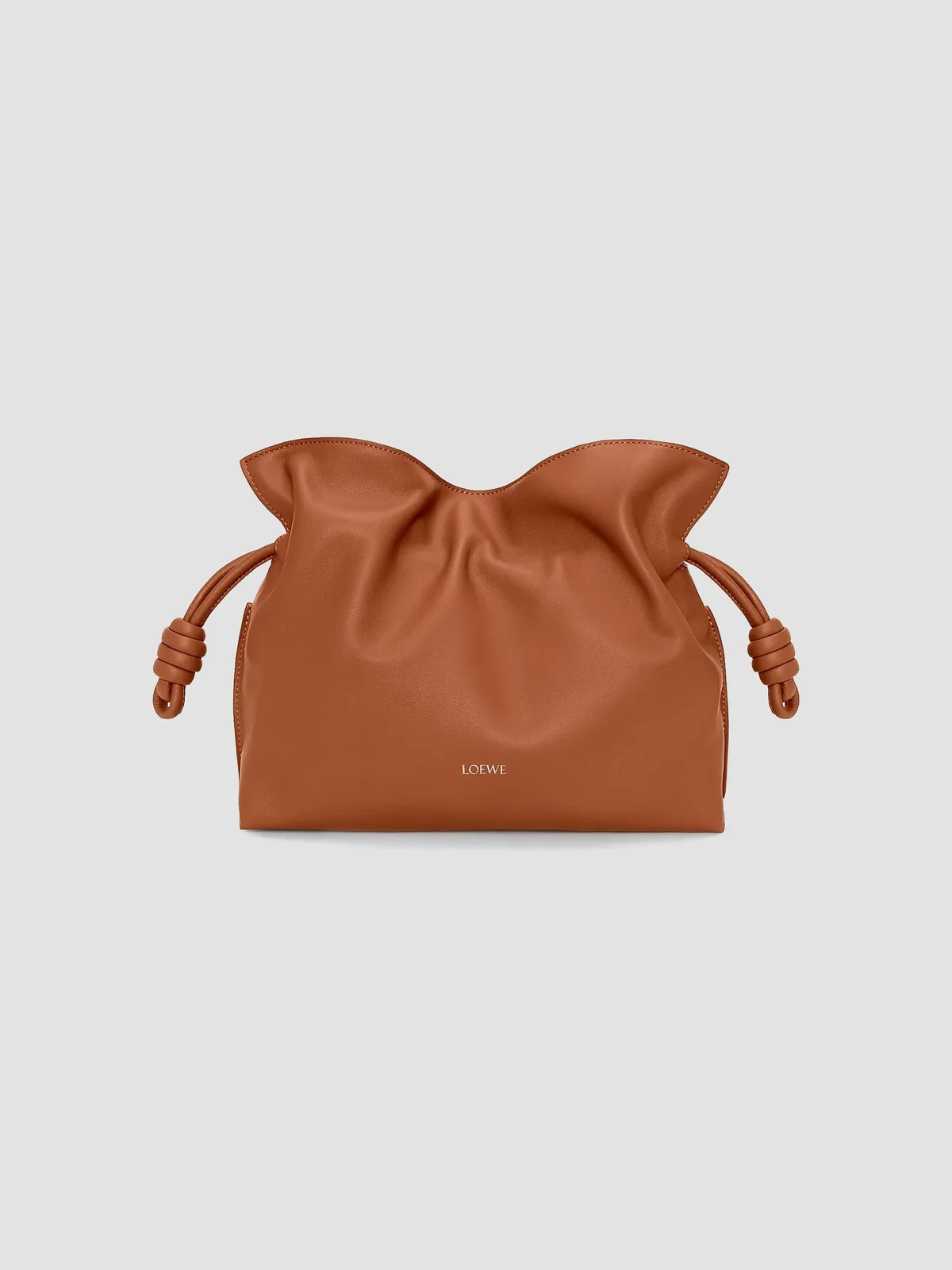 LOEWE Flamenco Medium Leather Clutch for Sale - Squirrel