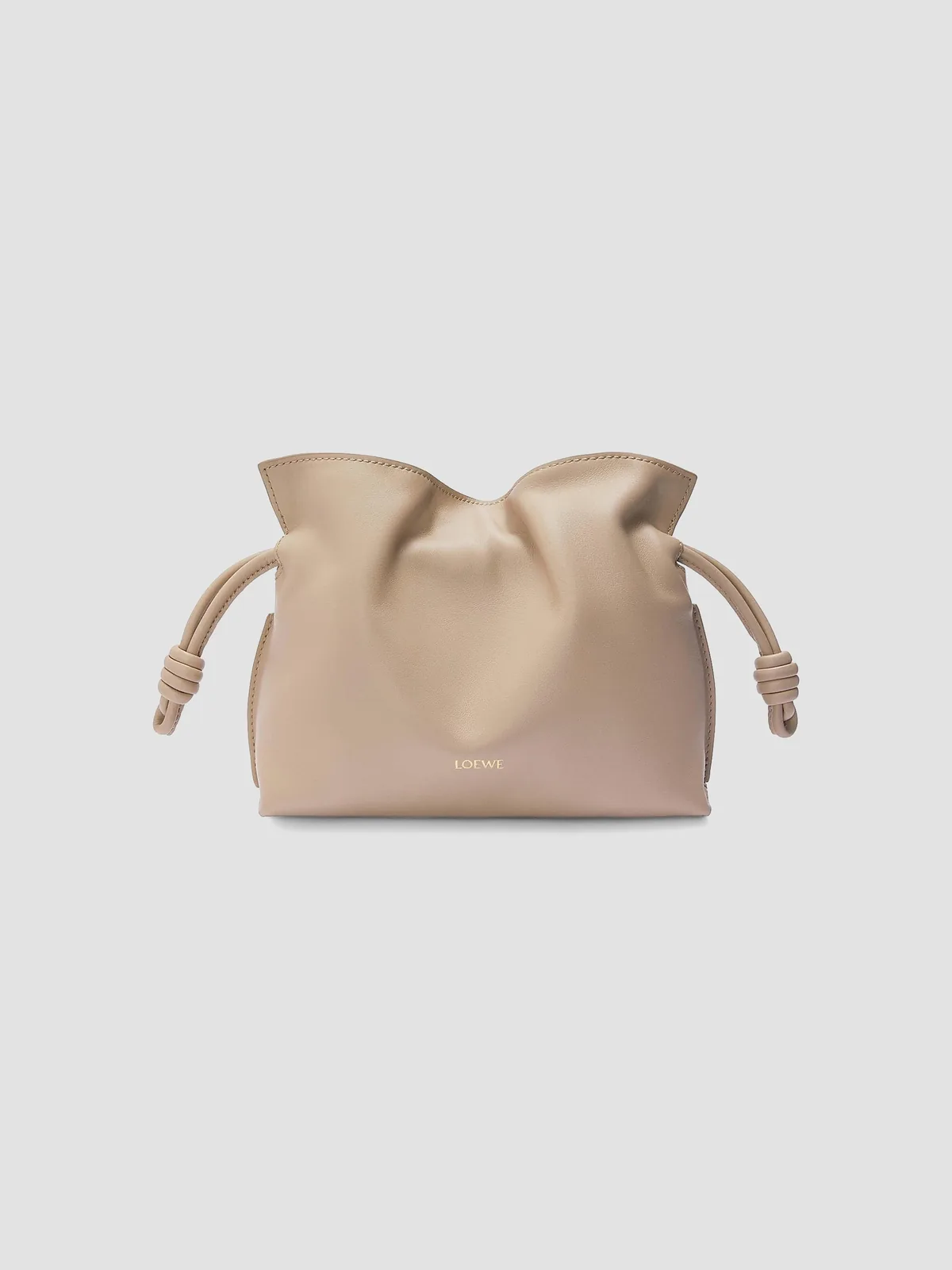 LOEWE Flamenco Mini Leather Clutch for Sale - Sand