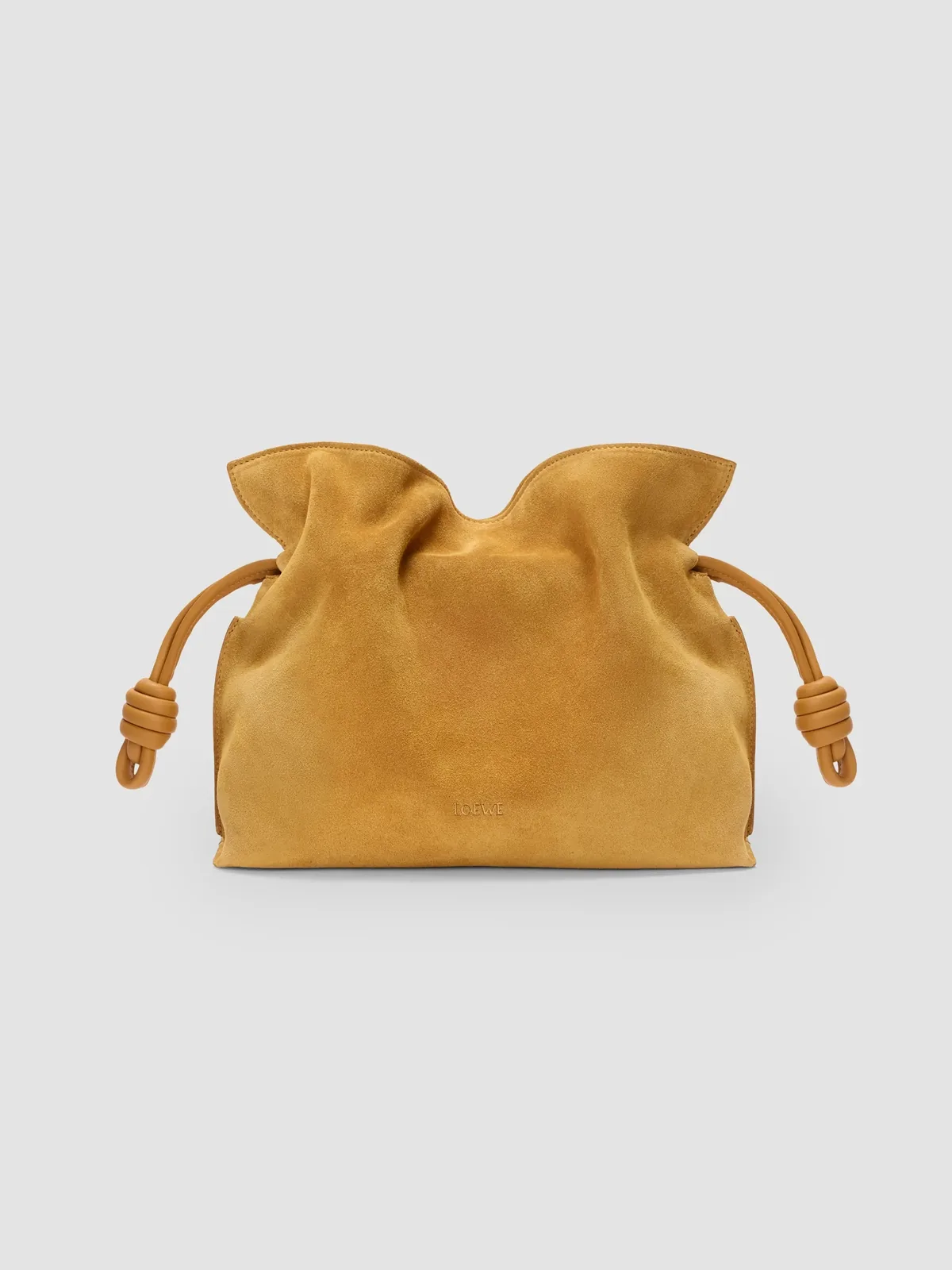 LOEWE Flamenco Suede Clutch for Sale - Ochre