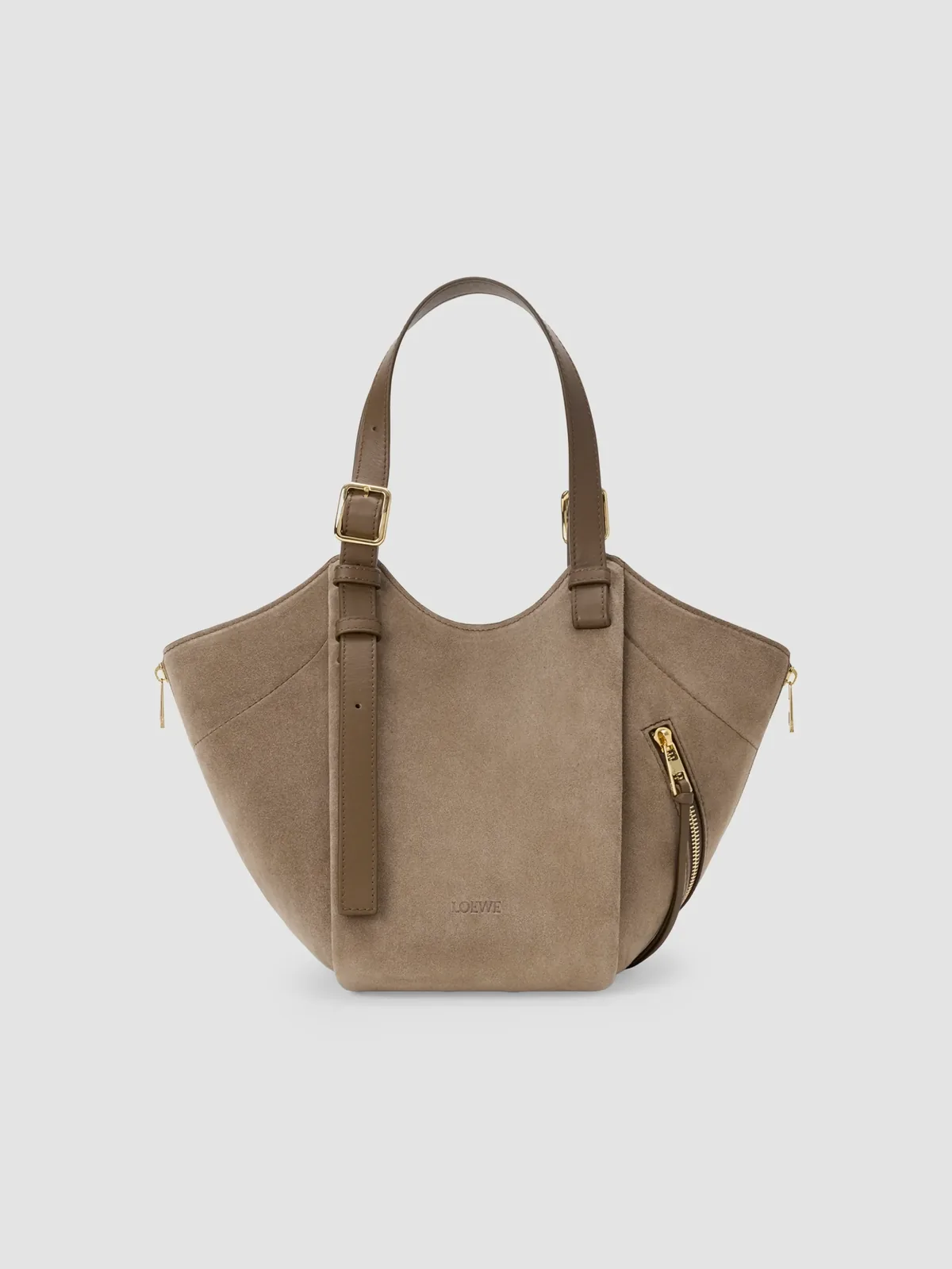 LOEWE Hammock Flip Suede Tote Bag for Sale - Brownish Green