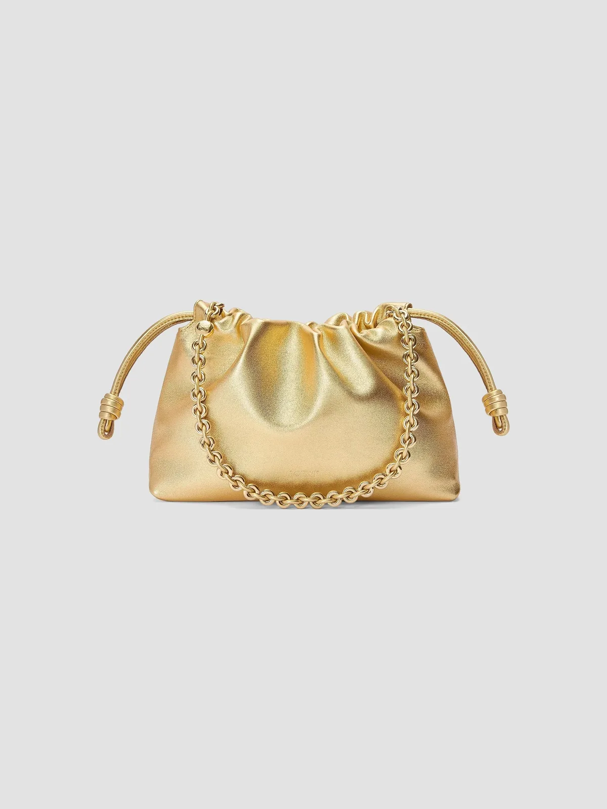 LOEWE Medium Flamenco Laminated Leather Shoulder Bag for Sale - Gold