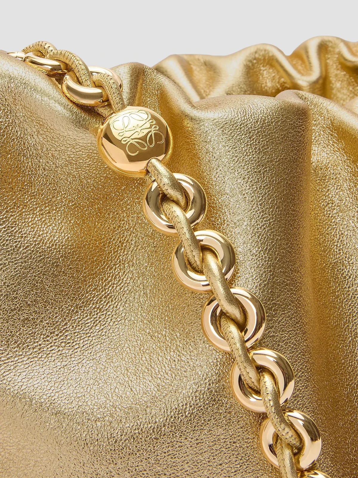 LOEWE Medium Flamenco Laminated Leather Shoulder Bag for Sale
