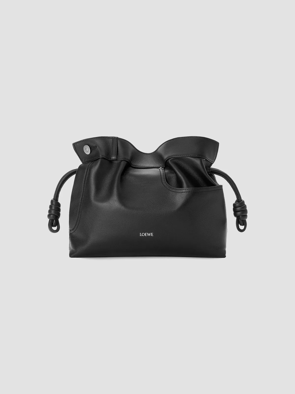 LOEWE Medium Panta Flamenco Leather Clutch for Sale - Black