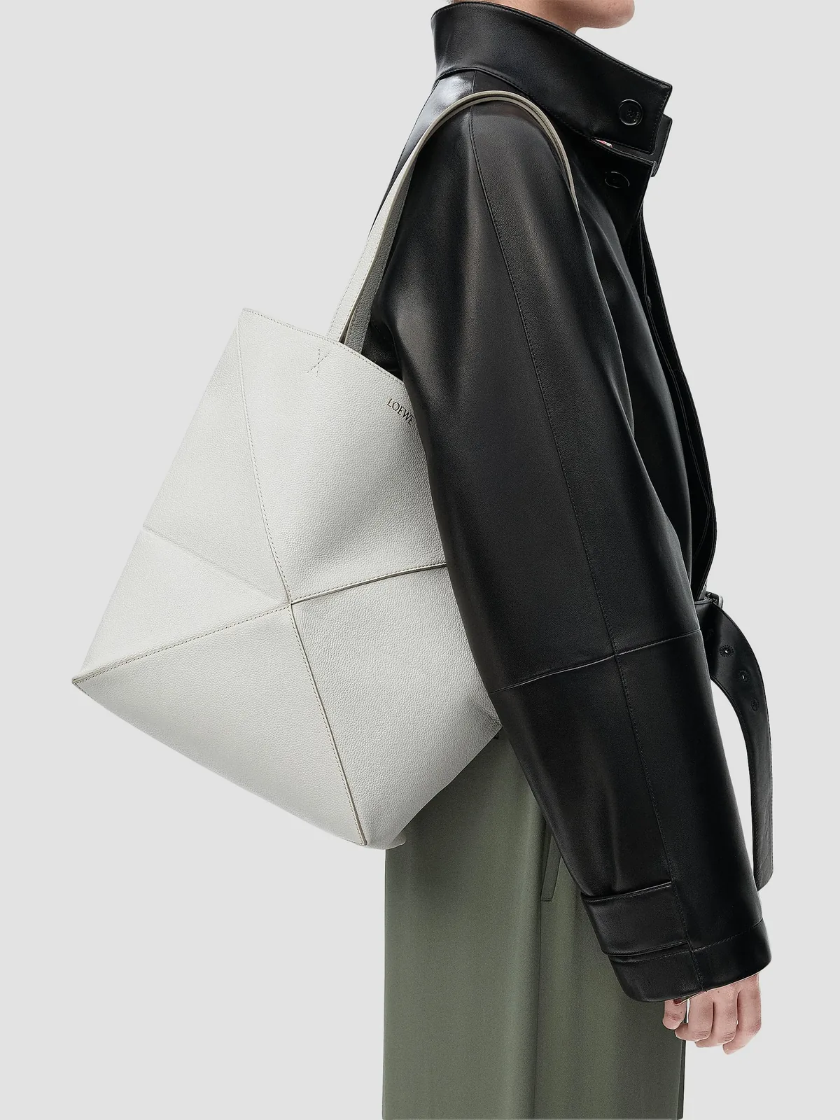 LOEWE Medium Puzzle Fold Grained Leather Tote Bag for Sale