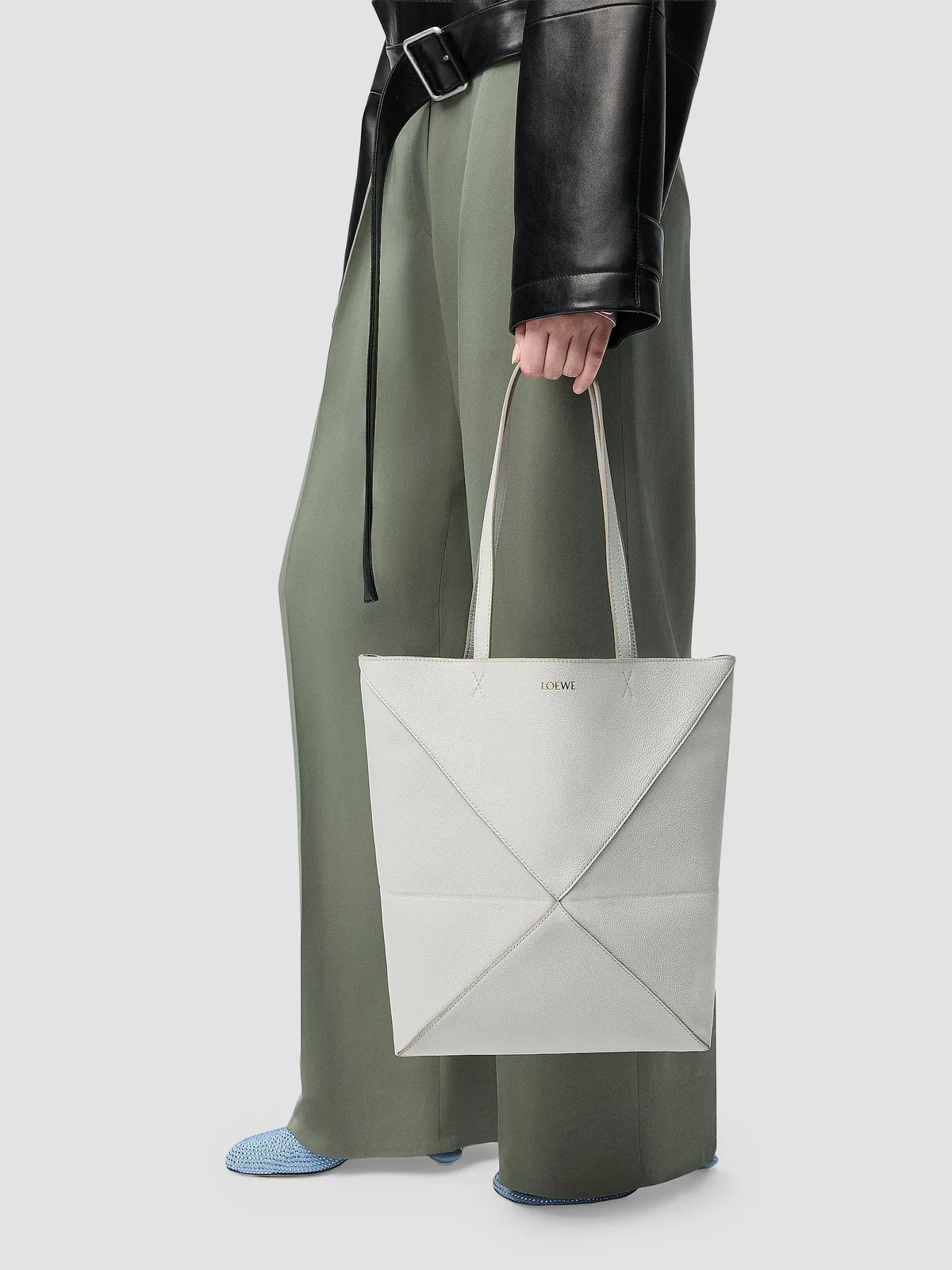 LOEWE Medium Puzzle Fold Grained Leather Tote Bag for Sale