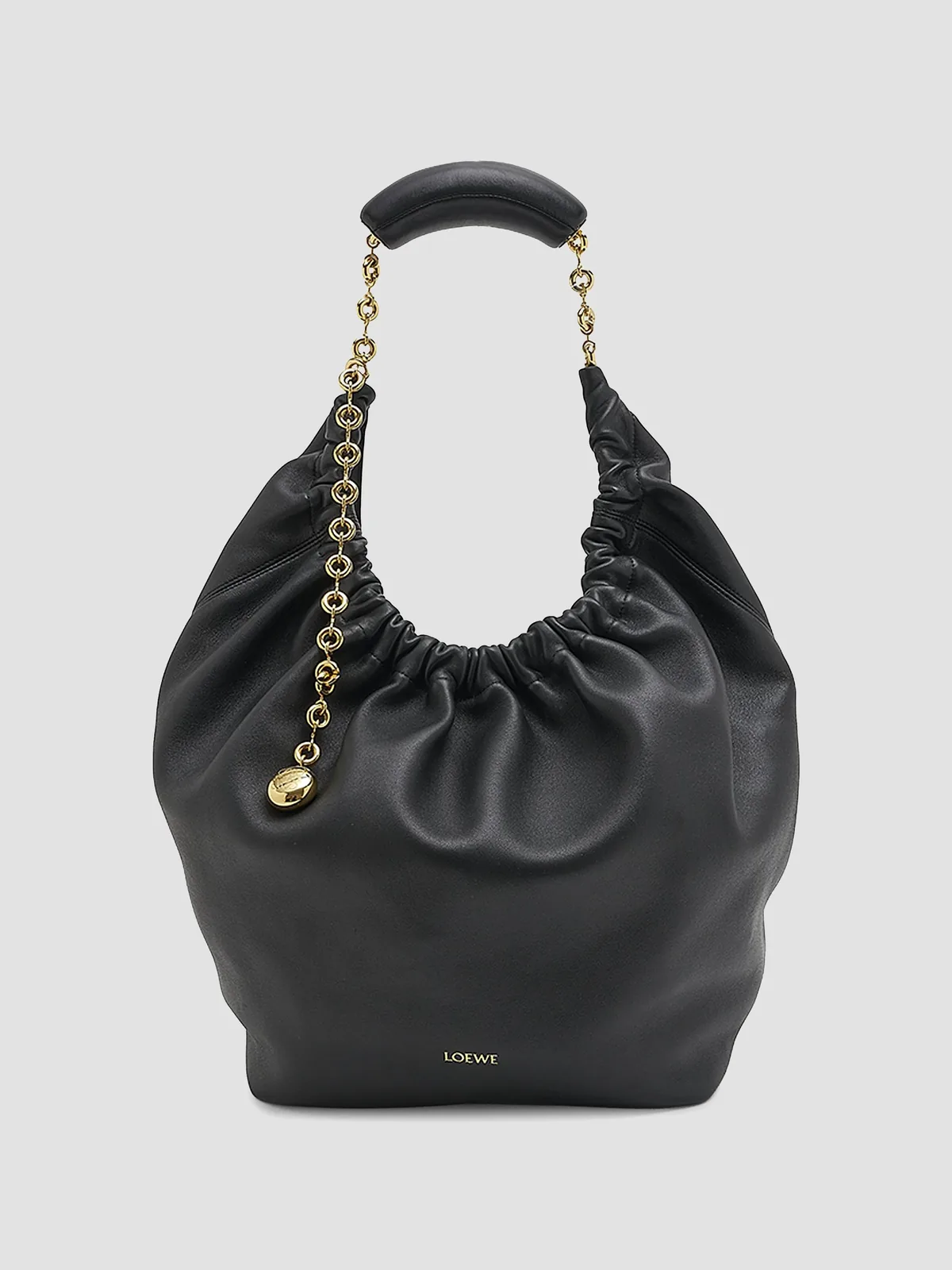 LOEWE Medium Squeeze Leather Shoulder Bag for Sale - Black