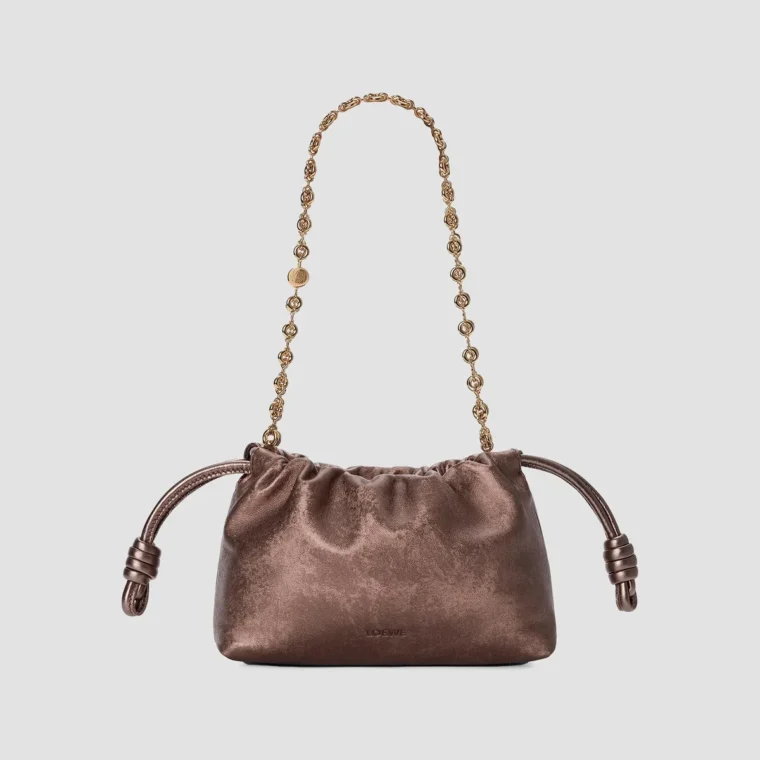 LOEWE Mini Flamenco Metallic Leather Clutch for Sale — alternate view