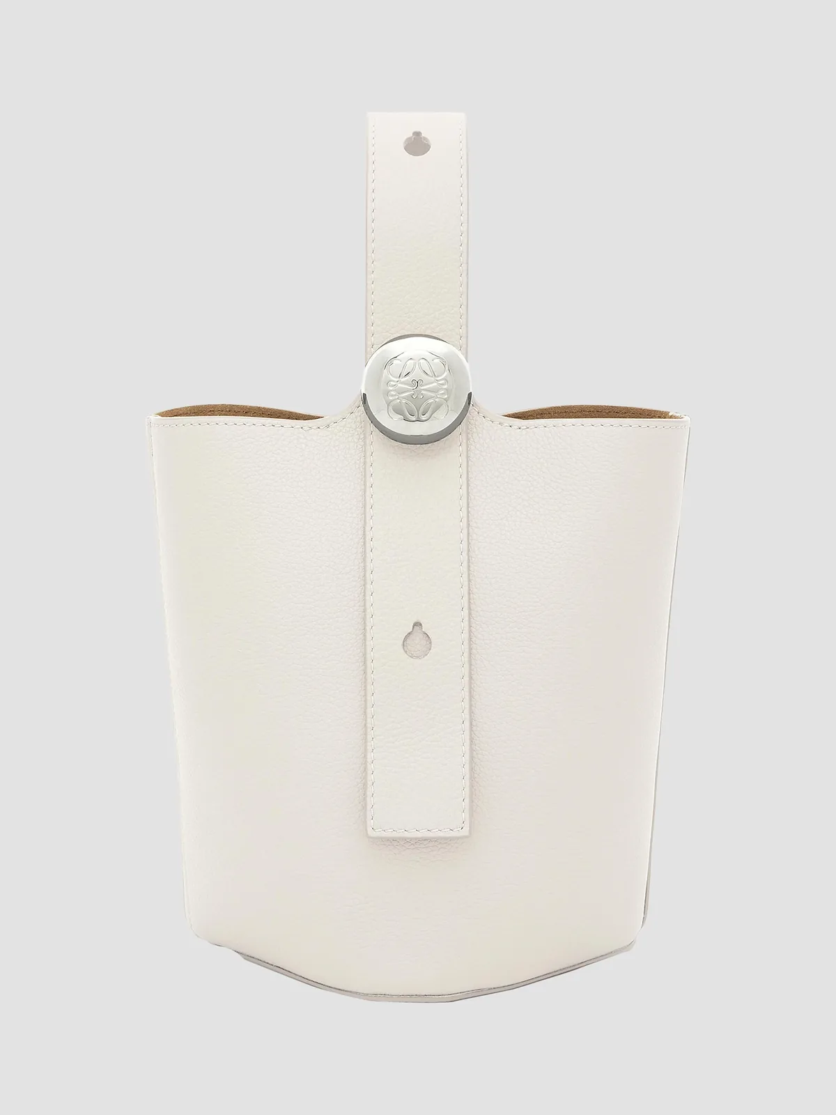 LOEWE Mini Pebble Leather Bucket Bag for Sale - Soft White
