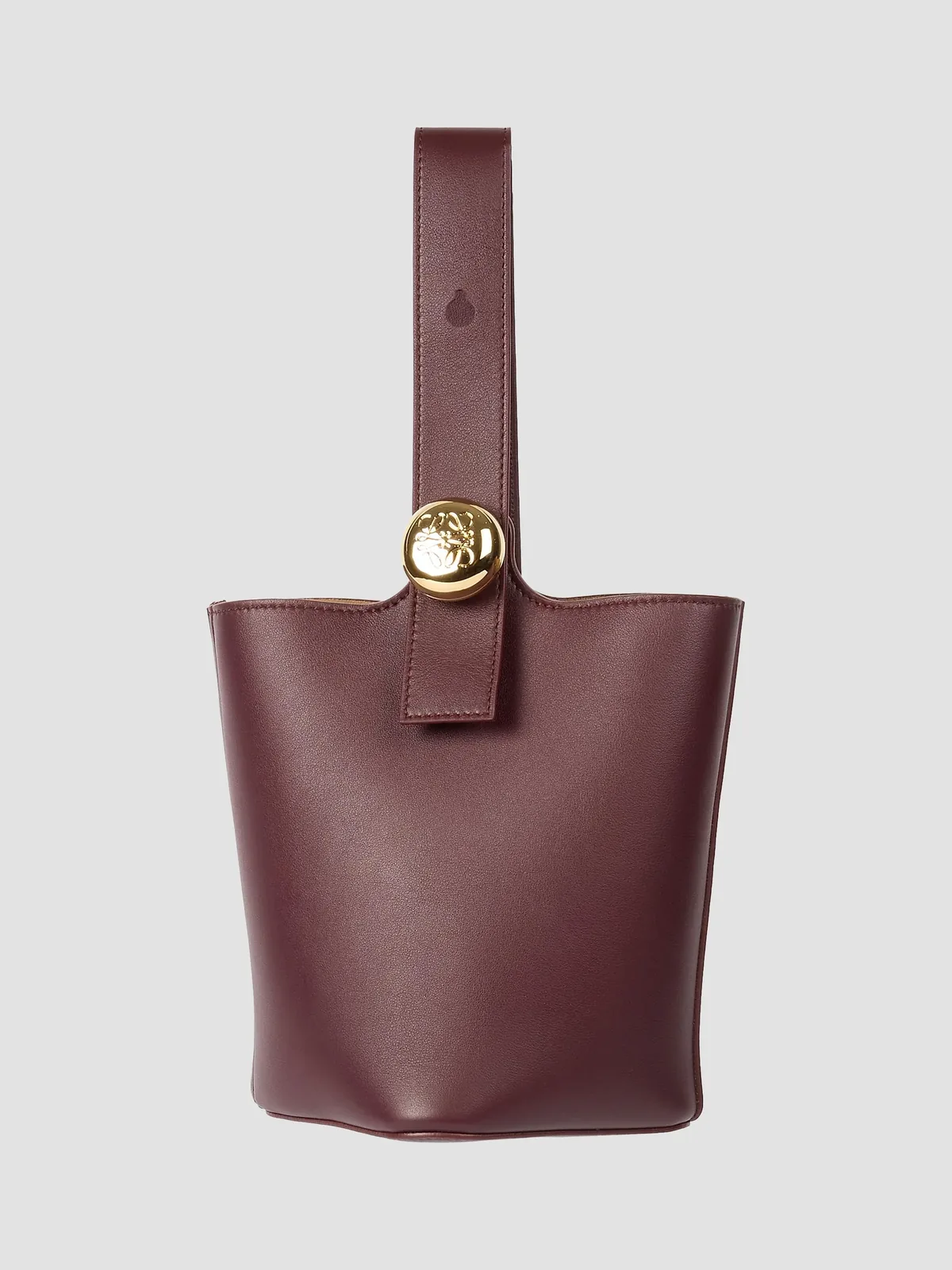 LOEWE Mini Pebbled Leather Bucket Bag for Sale - Dark Burgundy