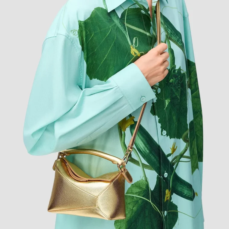 LOEWE Mini Puzzle Edge Metallic Leather Bag for Sale — alternate view