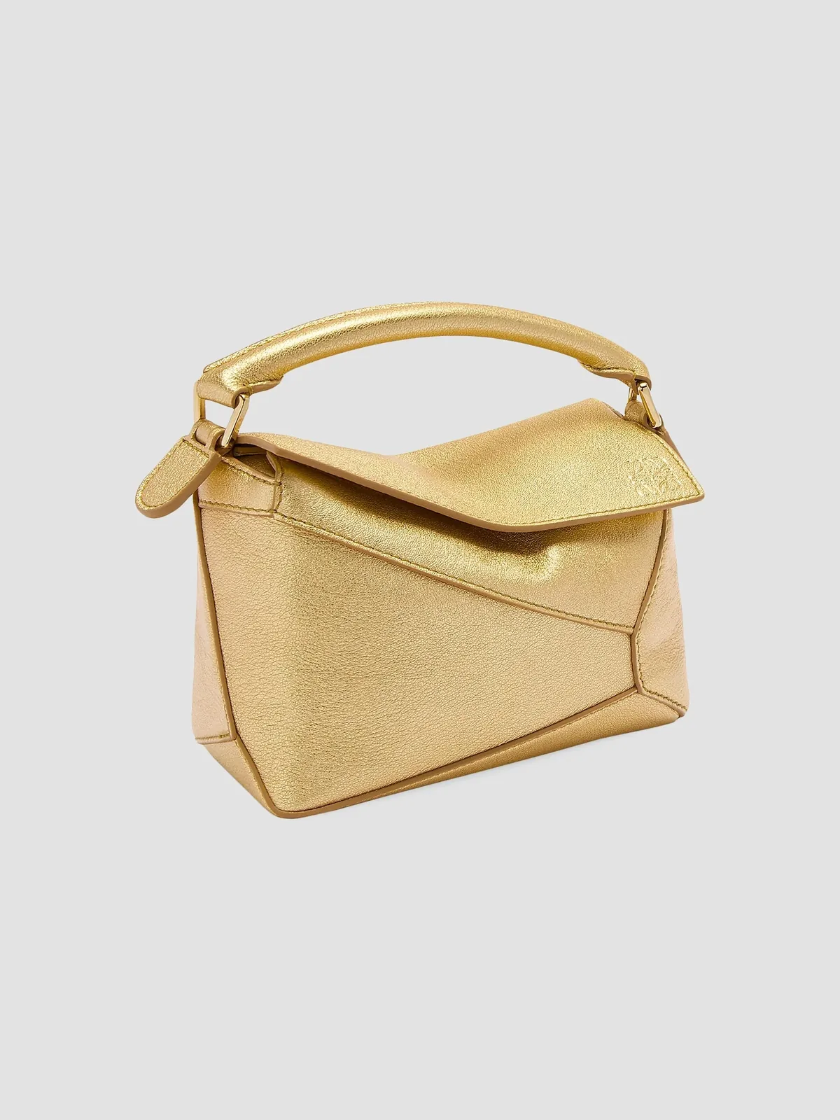 LOEWE Mini Puzzle Edge Metallic Leather Bag for Sale