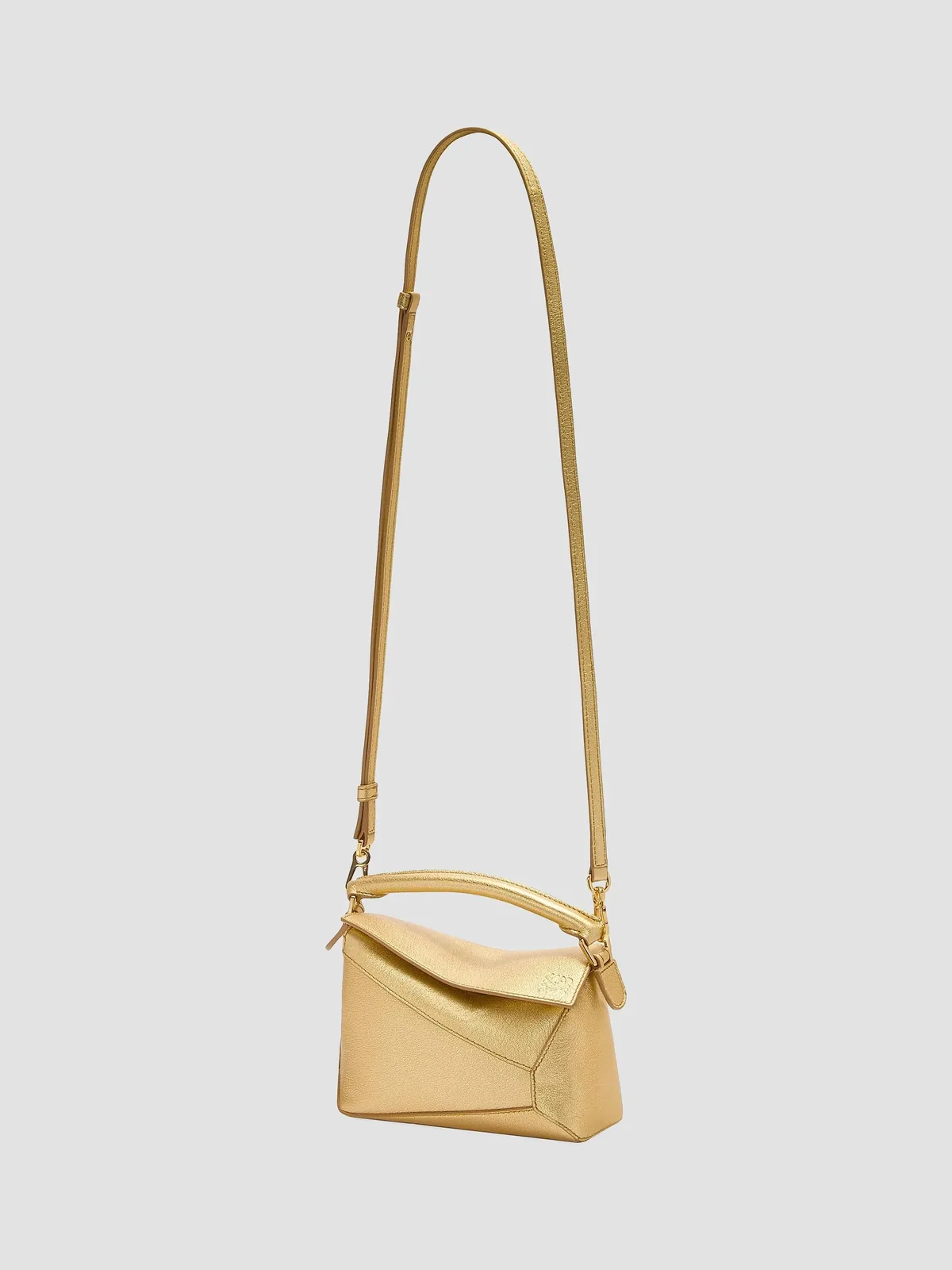 LOEWE Mini Puzzle Edge Metallic Leather Bag for Sale