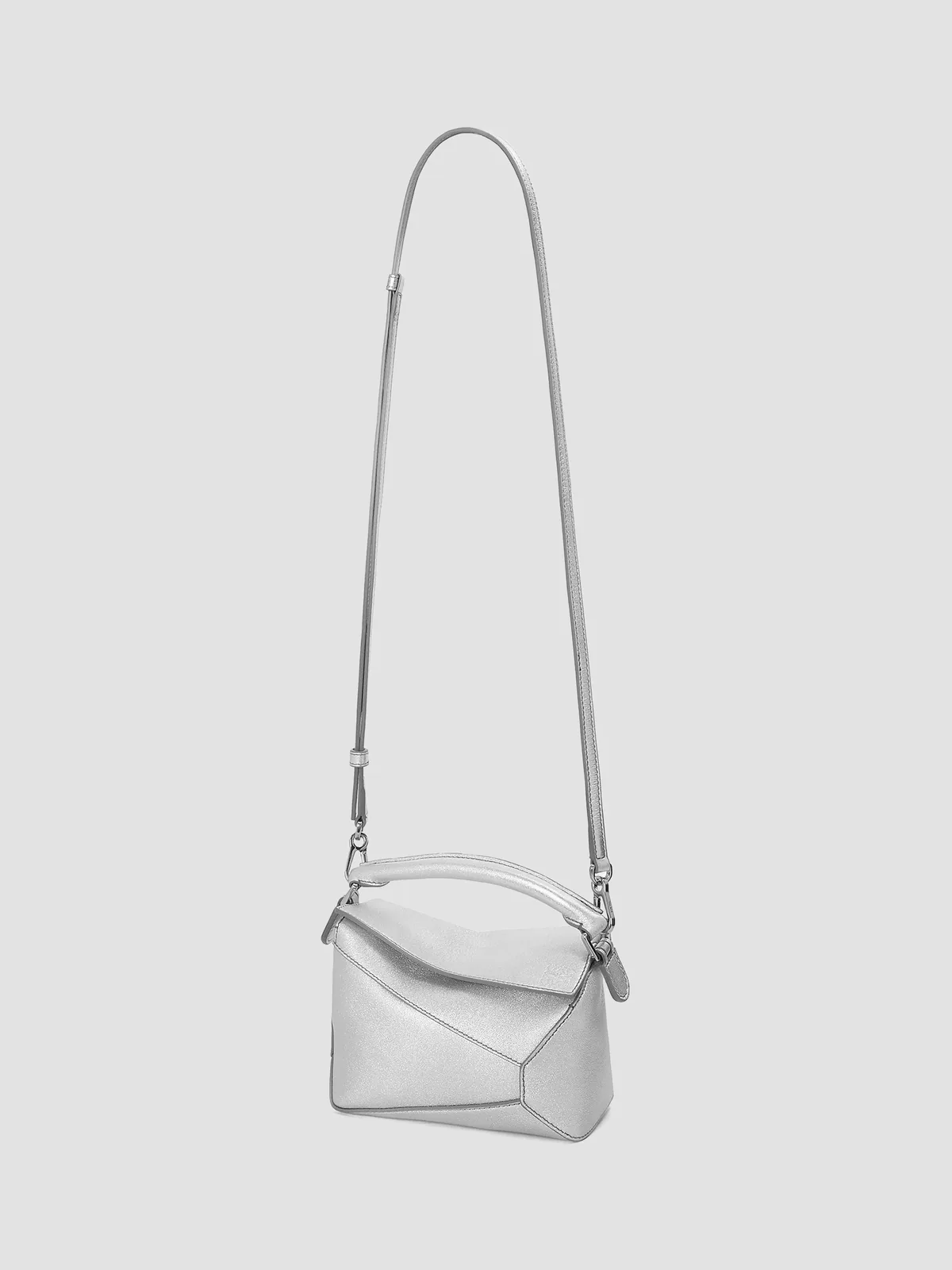 LOEWE Mini Puzzle Edge Metallic Leather Bag for Sale