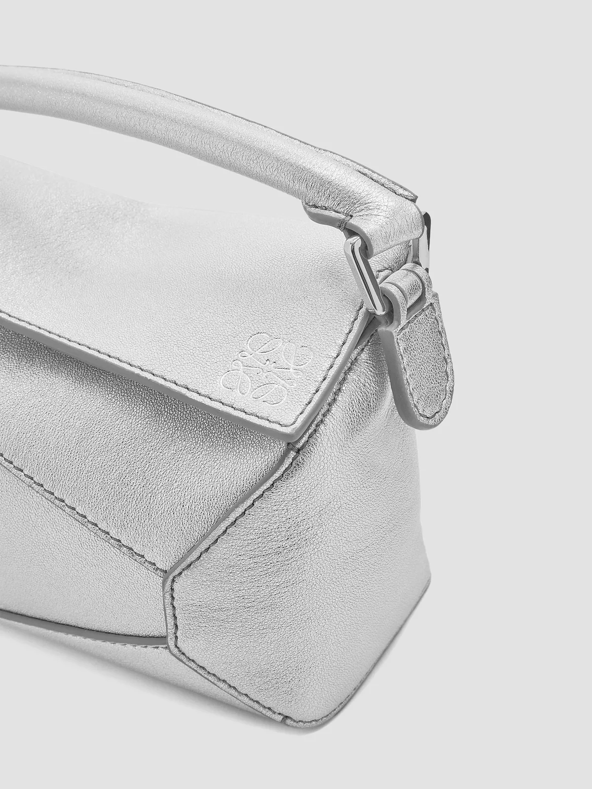 LOEWE Mini Puzzle Edge Metallic Leather Bag for Sale