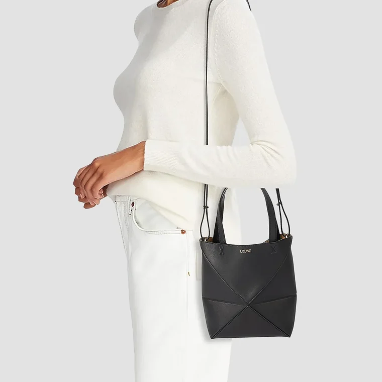 LOEWE Mini Puzzle Fold Leather Tote Bag for Sale — alternate view