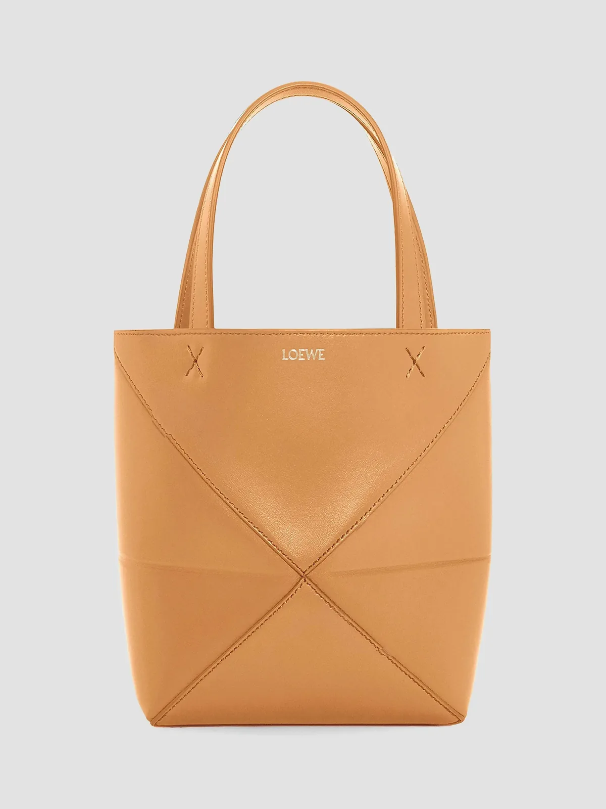 LOEWE Mini Puzzle Fold Leather Tote Bag for Sale - Warm Desert