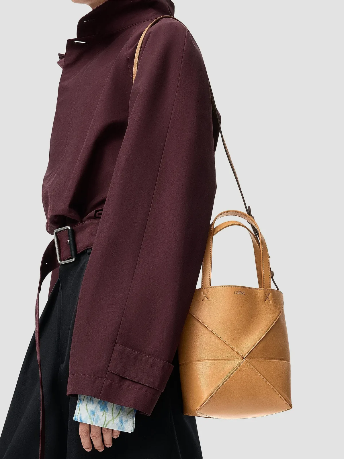LOEWE Mini Puzzle Fold Leather Tote Bag for Sale