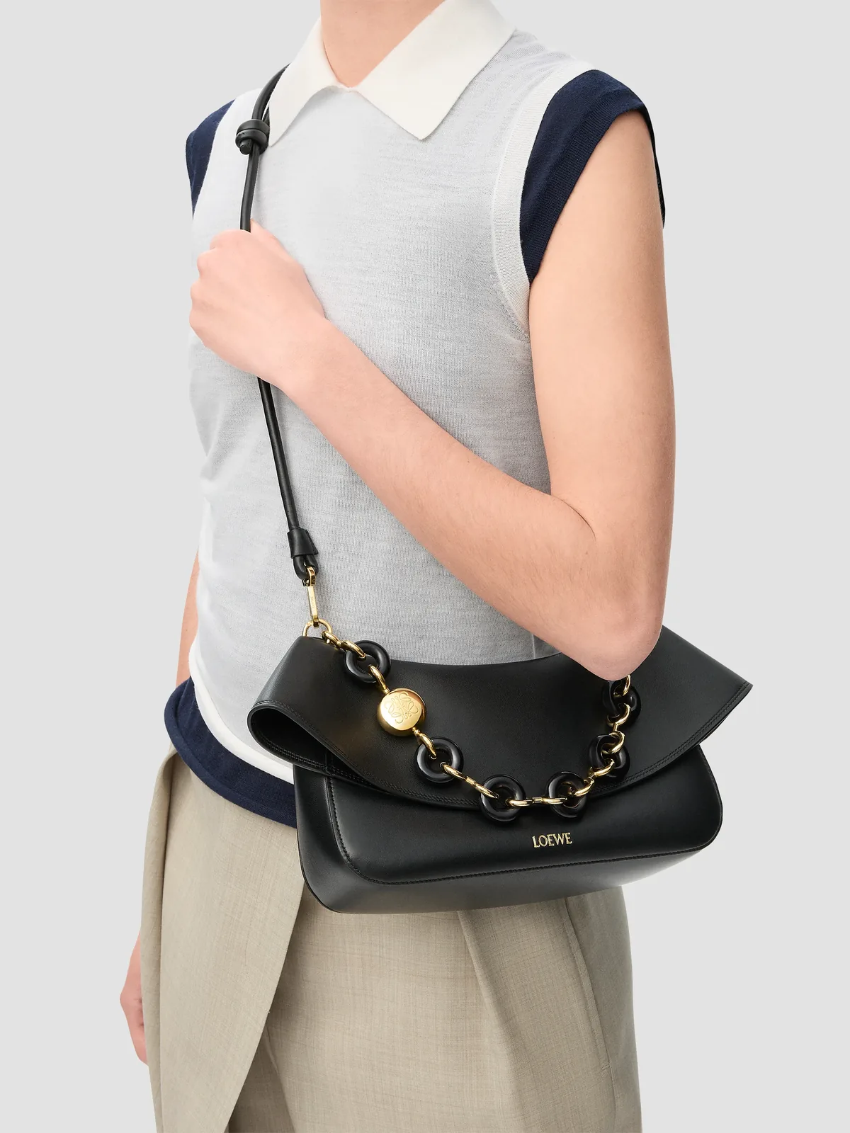 LOEWE Ola Medium Leather Shoulder Bag for Sale