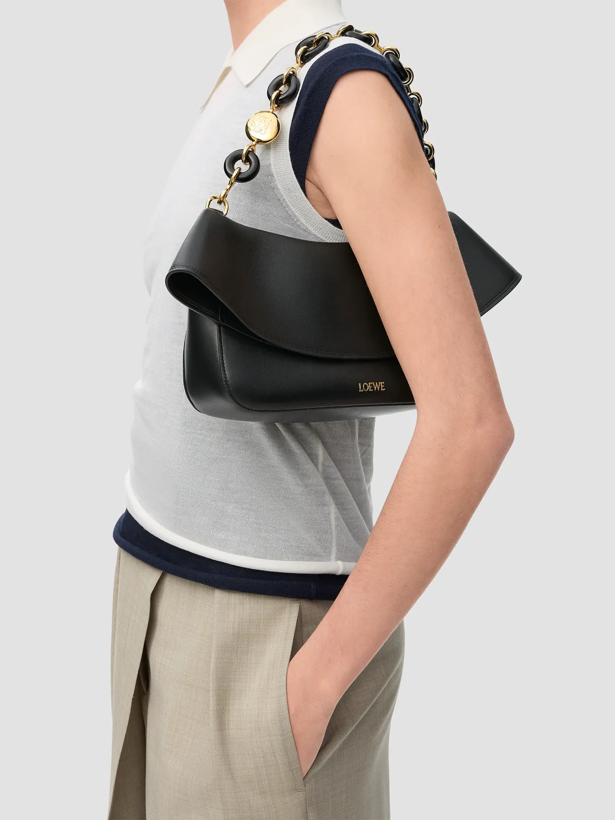 LOEWE Ola Medium Leather Shoulder Bag for Sale