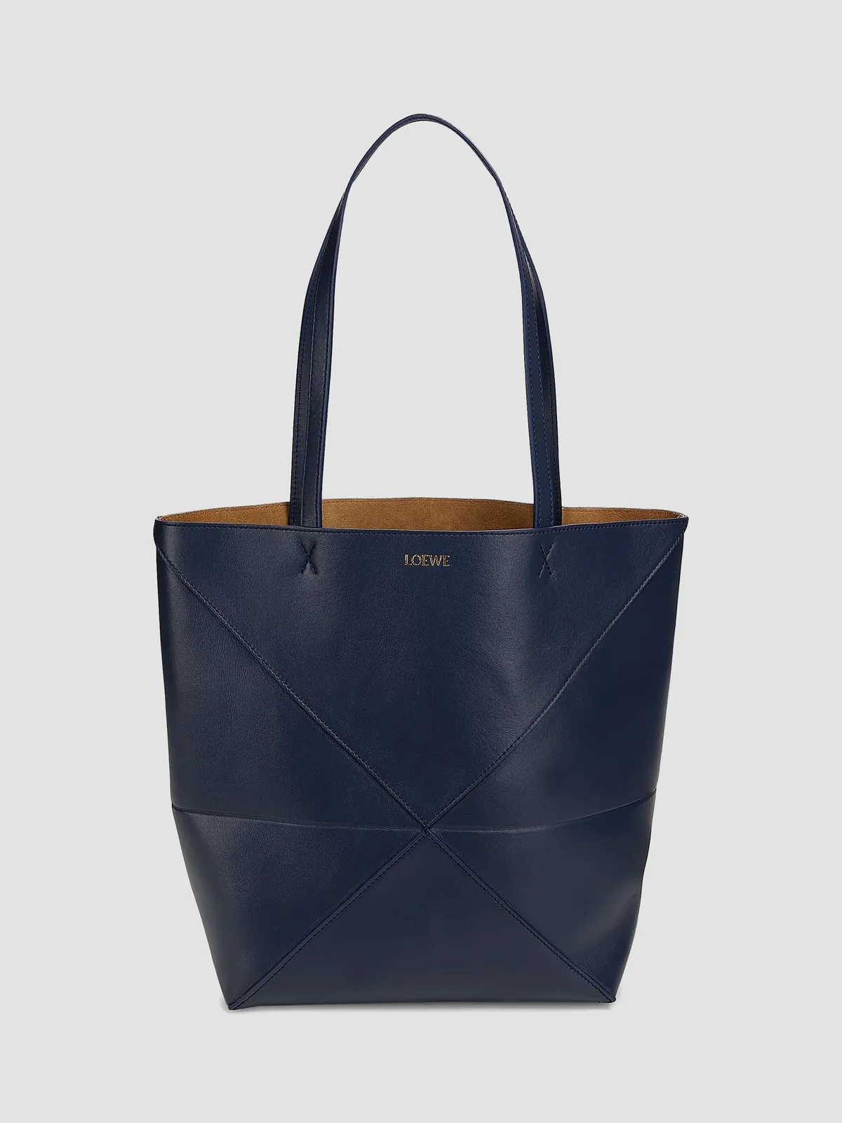 LOEWE Puzzle Fold Medium Leather Tote Bag for Sale - Abyss Blue