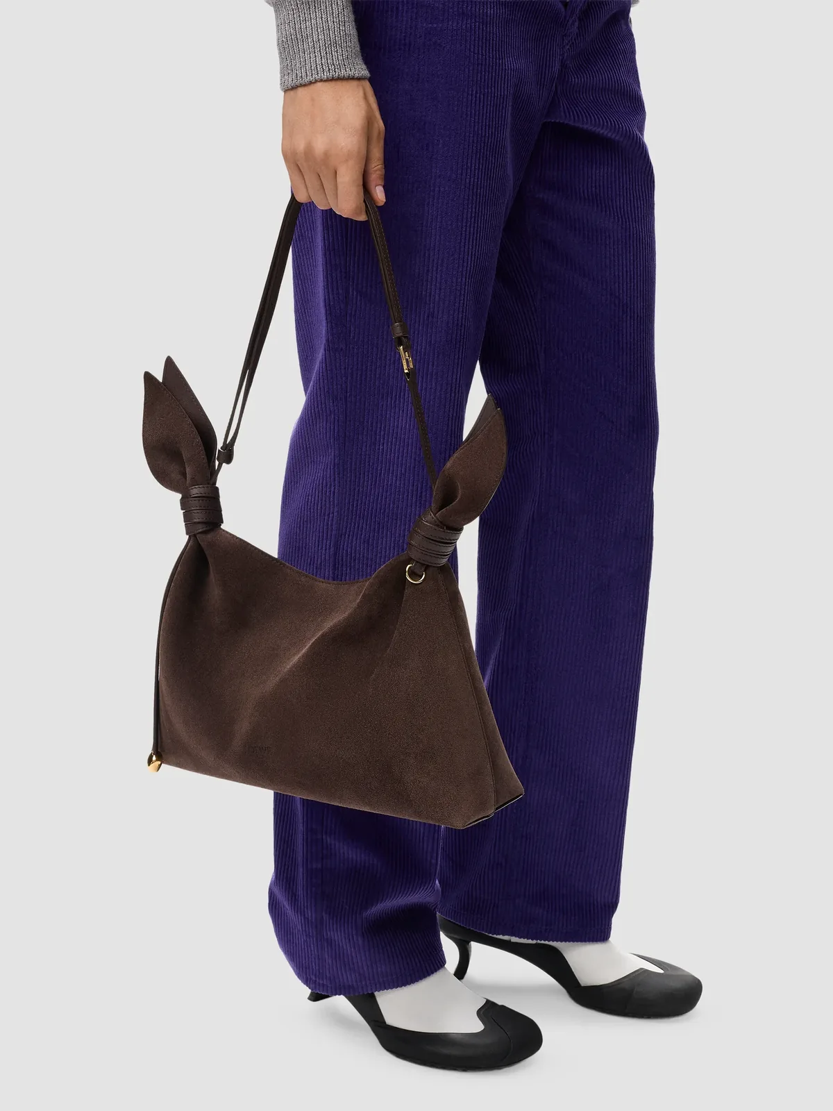 LOEWE Scarf Mini Shoulder Bag in Dark Chestnut for Sale