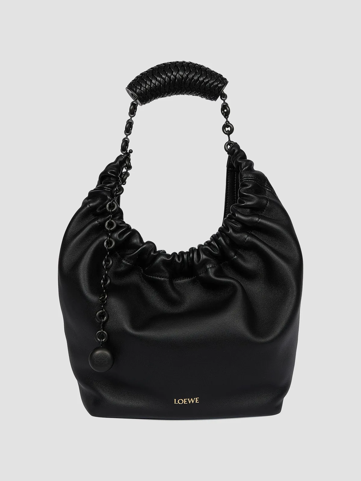 LOEWE Small Squeeze Leather Hobo Bag for Sale - Black