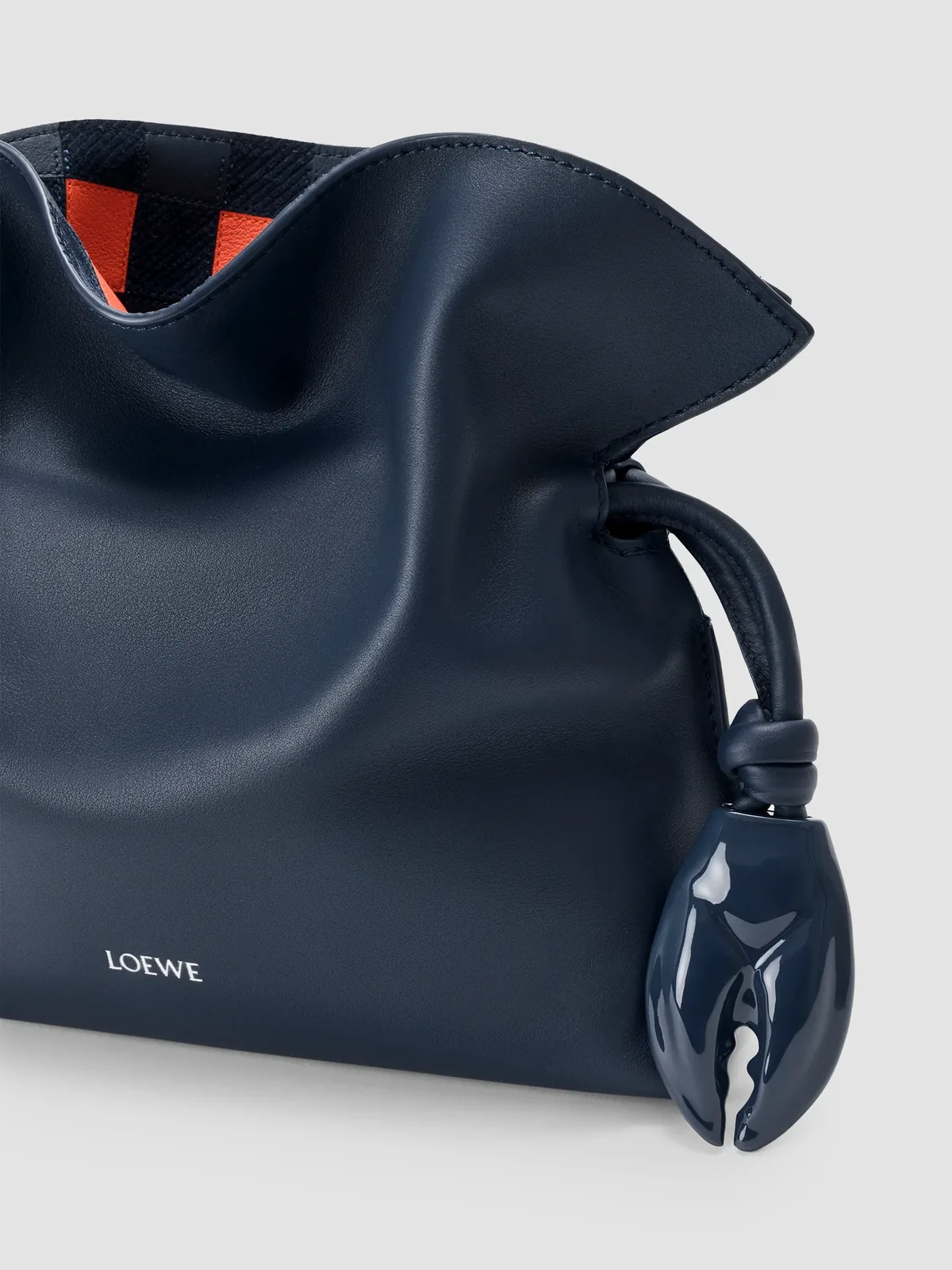 LOEWE x Cosima Von Bonin Flamenco Mini Check-Intarsia & Leather Clutch for Sale