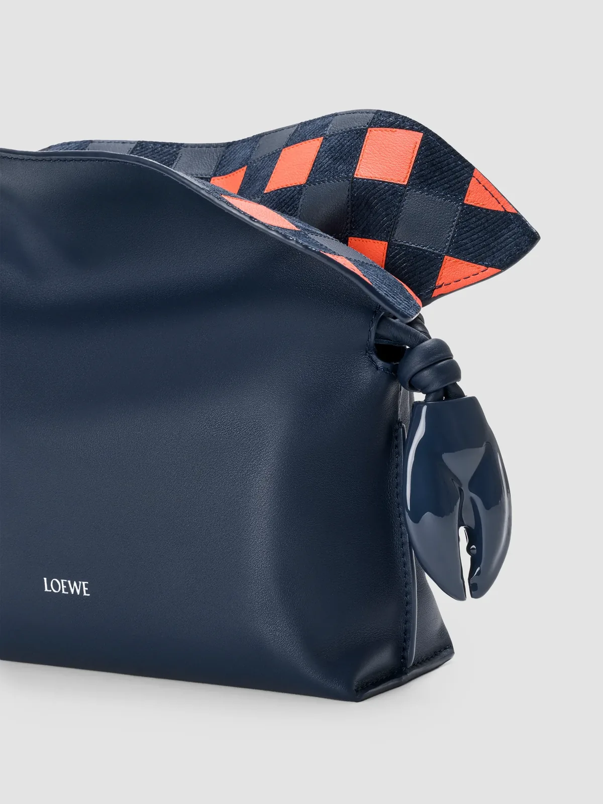 LOEWE x Cosima Von Bonin Flamenco Mini Check-Intarsia & Leather Clutch for Sale