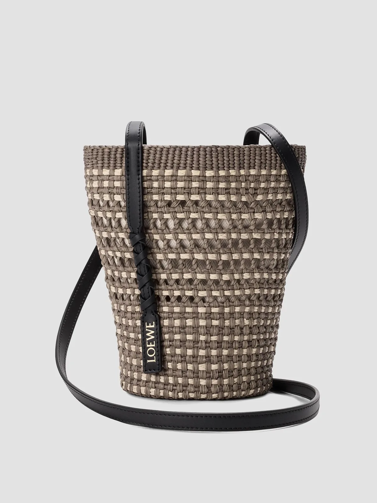 LOEWE x Paula's Ibiza Braided Raffia Bucket Bag for Sale - Khaki Natural