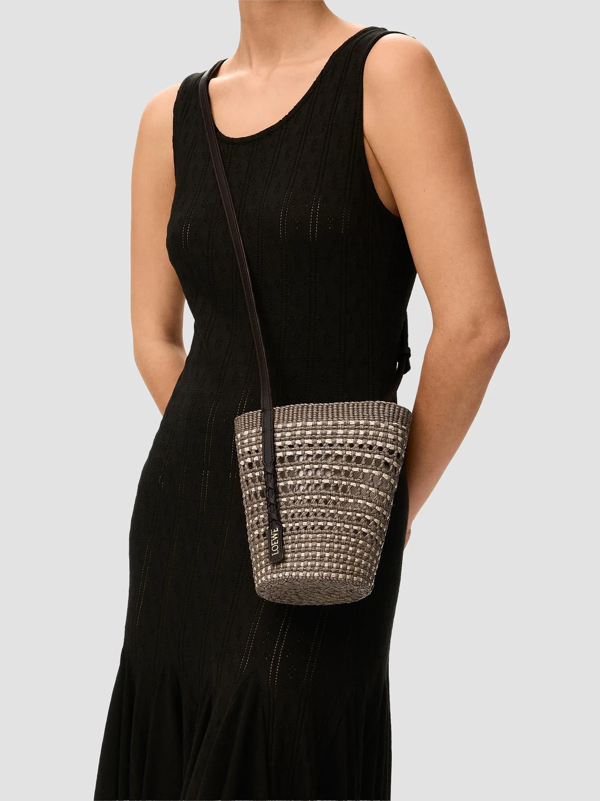 LOEWE x Paula's Ibiza Braided Raffia Bucket Bag for Sale