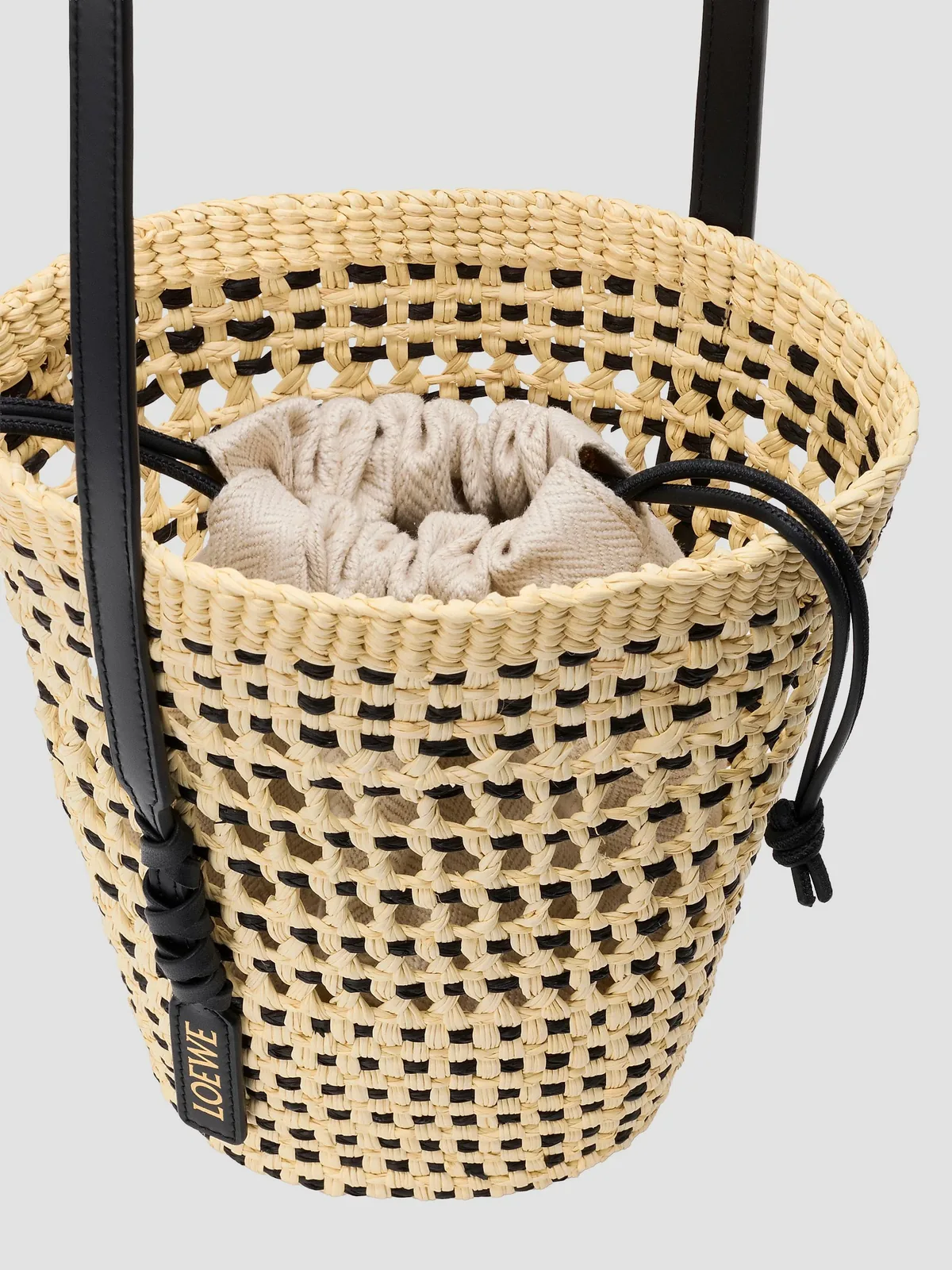 LOEWE x Paula's Ibiza Braided Raffia Bucket Bag for Sale