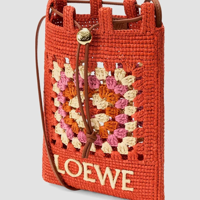 LOEWE x Paula's Ibiza Drawstring Crochet Raffia Pocket Pouch for Sale — alternate view