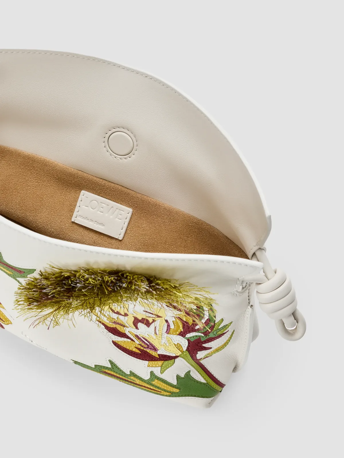 LOEWE x Paula's Ibiza Flamenco Mini Intarsia Leather Clutch for Sale