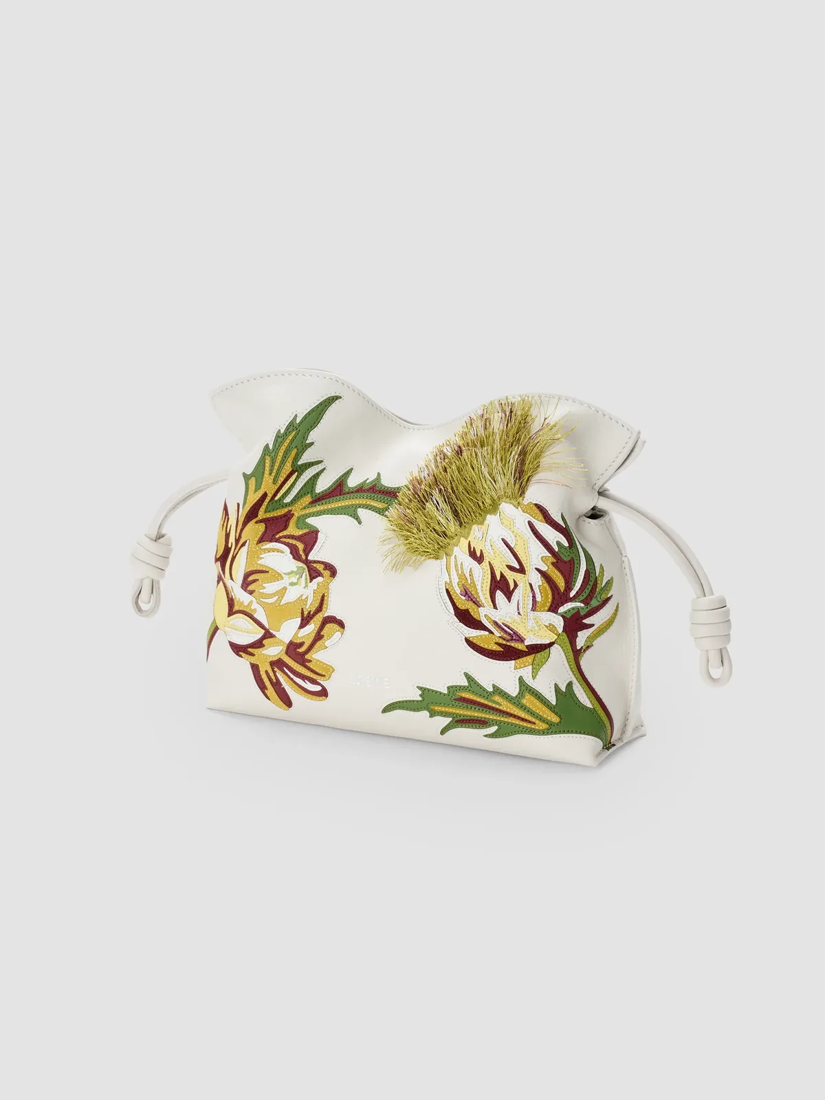 LOEWE x Paula's Ibiza Flamenco Mini Intarsia Leather Clutch for Sale